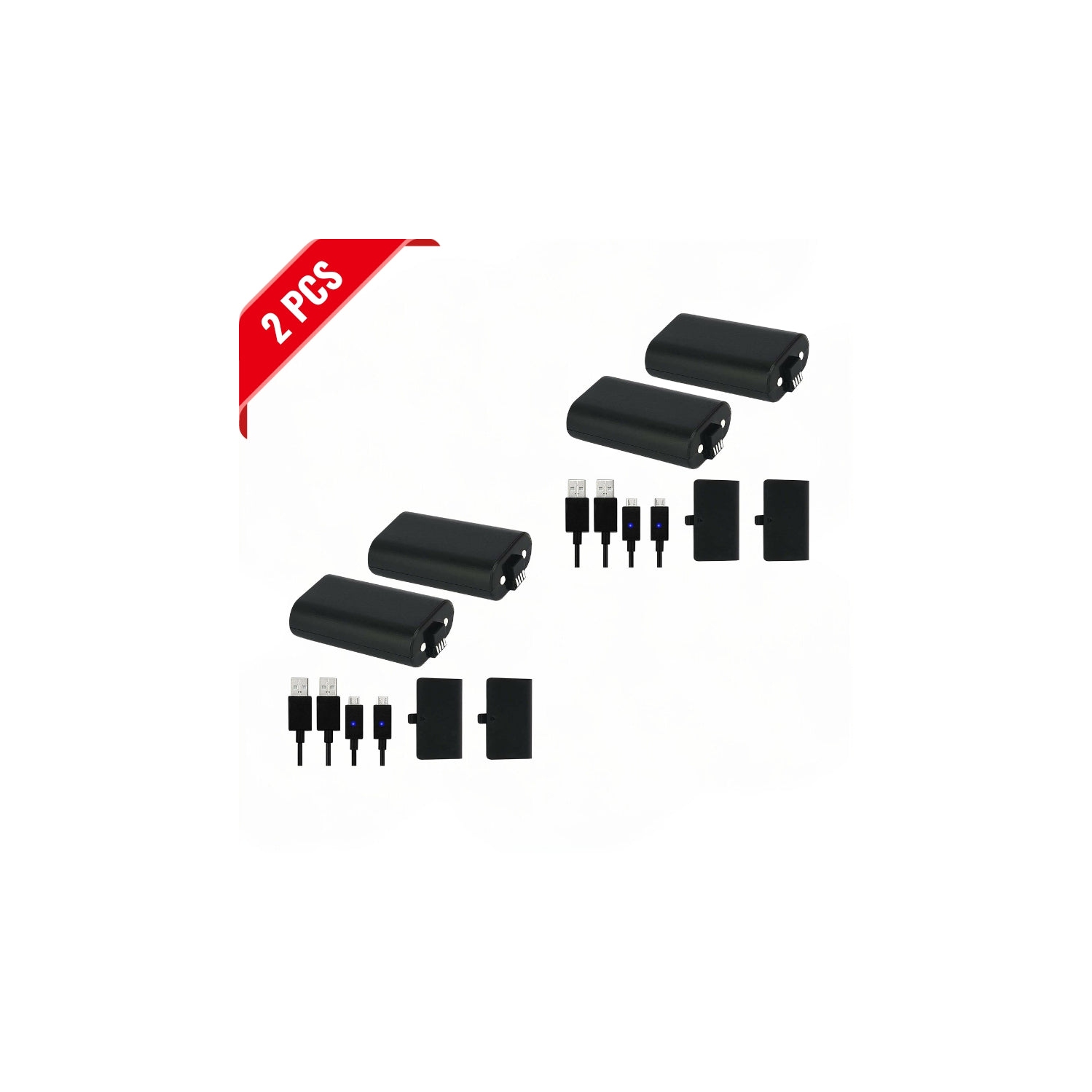 [Paquet de 2] batterie rechargeable pour Xbox One - 2pcs piles 1200&nbsp;mAh Elite