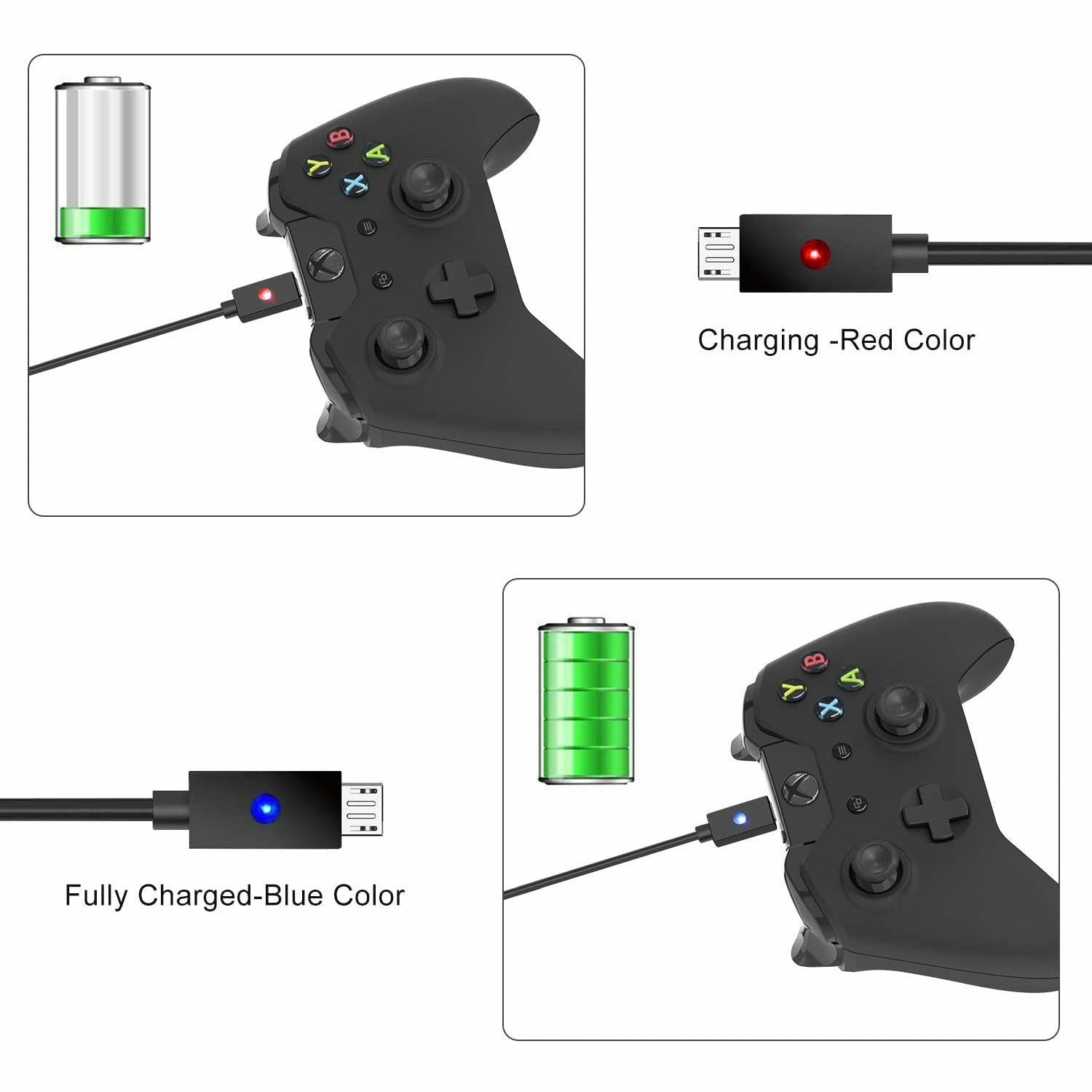 [Paquet de 2] batterie rechargeable pour Xbox One - 2pcs piles 1200&nbsp;mAh Elite