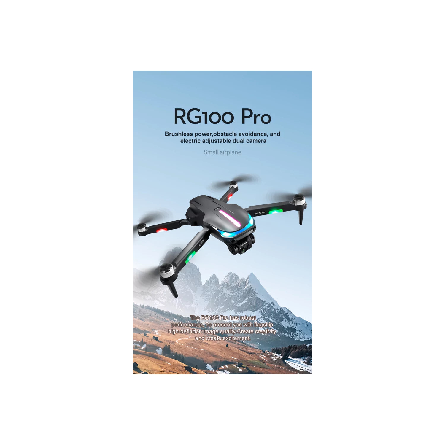 Skyflier RG100 Pro 4K Drone with 4K Camera Drones for adults Obstacle Avoidance WiFi FPV Gesture Control Mini Drones Toys Gifts for Beginners Auto