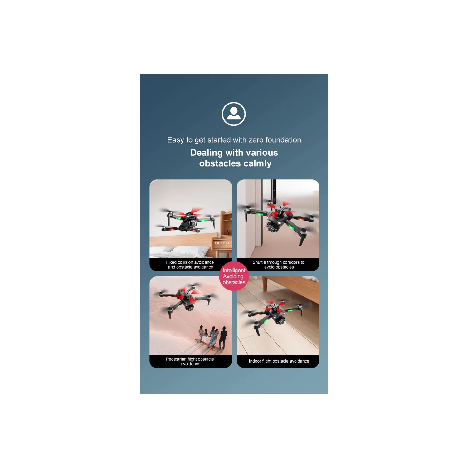 Skypix M1S Mini Drone with Camera 4K Vertical Shots Drones for adults Obstacle Avoidance WiFi FPV RC Quadcopter with Gesture Control Toys Gifts for