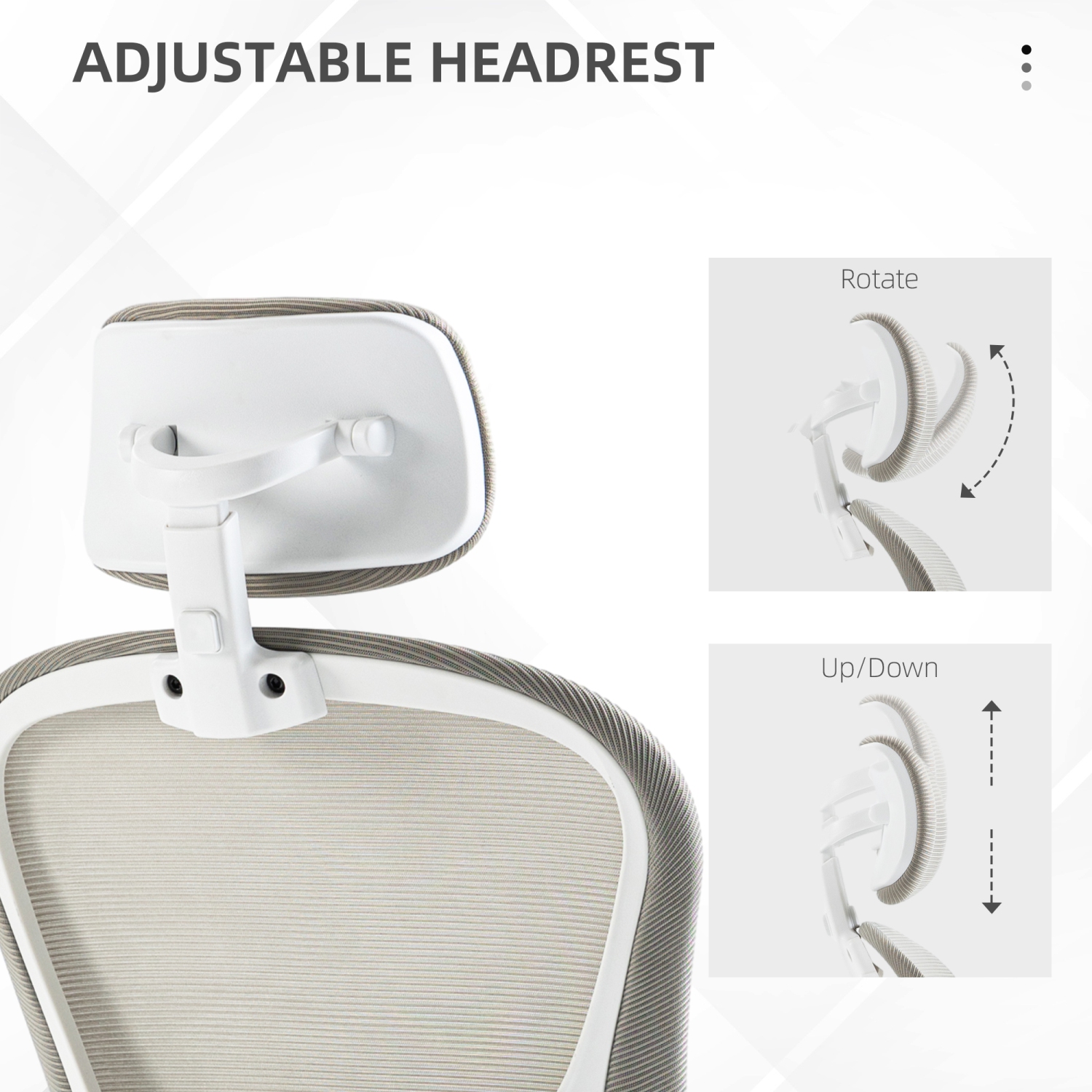 Vinsetto High Back Ergonomic Office Chair with Adjustable Headrest, Mesh Computer Desk Chair with Flip-up Armrest, 4D Lumbar Support, Tilt Function,