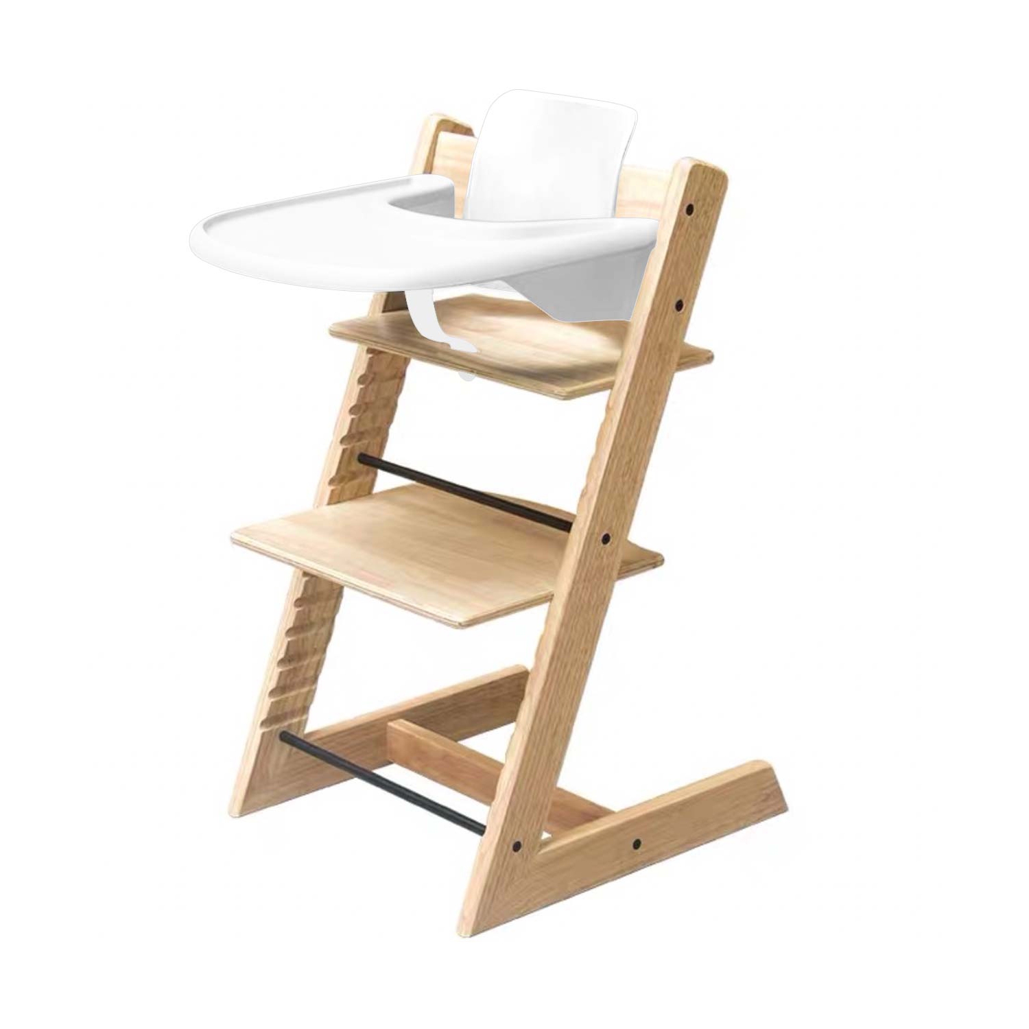 MotionGrey Blessy Wooden High Chair with Tray. The Perfect Adjustable Baby Highchair Solution for Your Babies and Toddlers or as a Dining Chair. (6 Months up to 250 Lb) - Wood