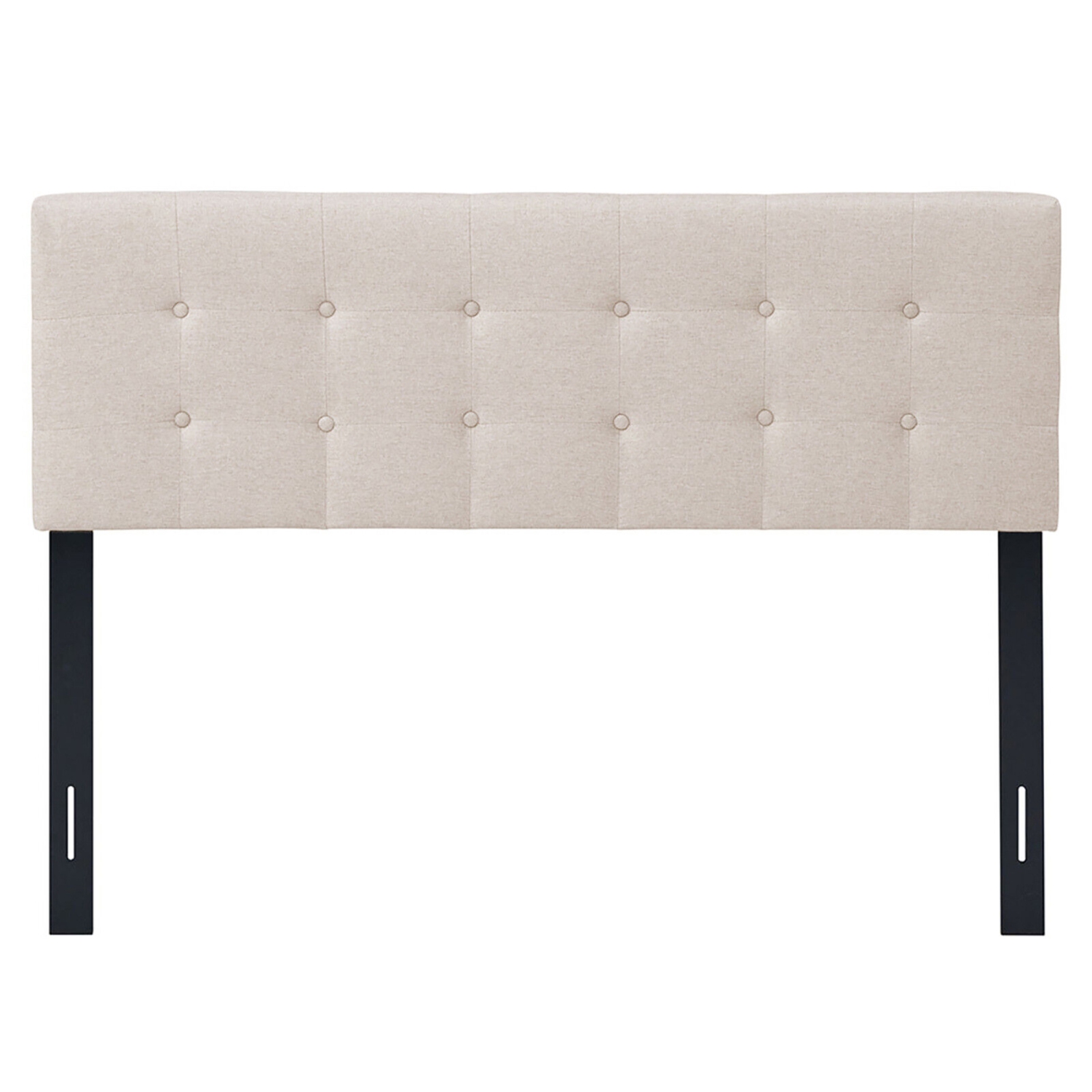 Gymax Full/Queen Size Headboard Linen Fabric Upholstered Button Tufted Solid Wood Leg
