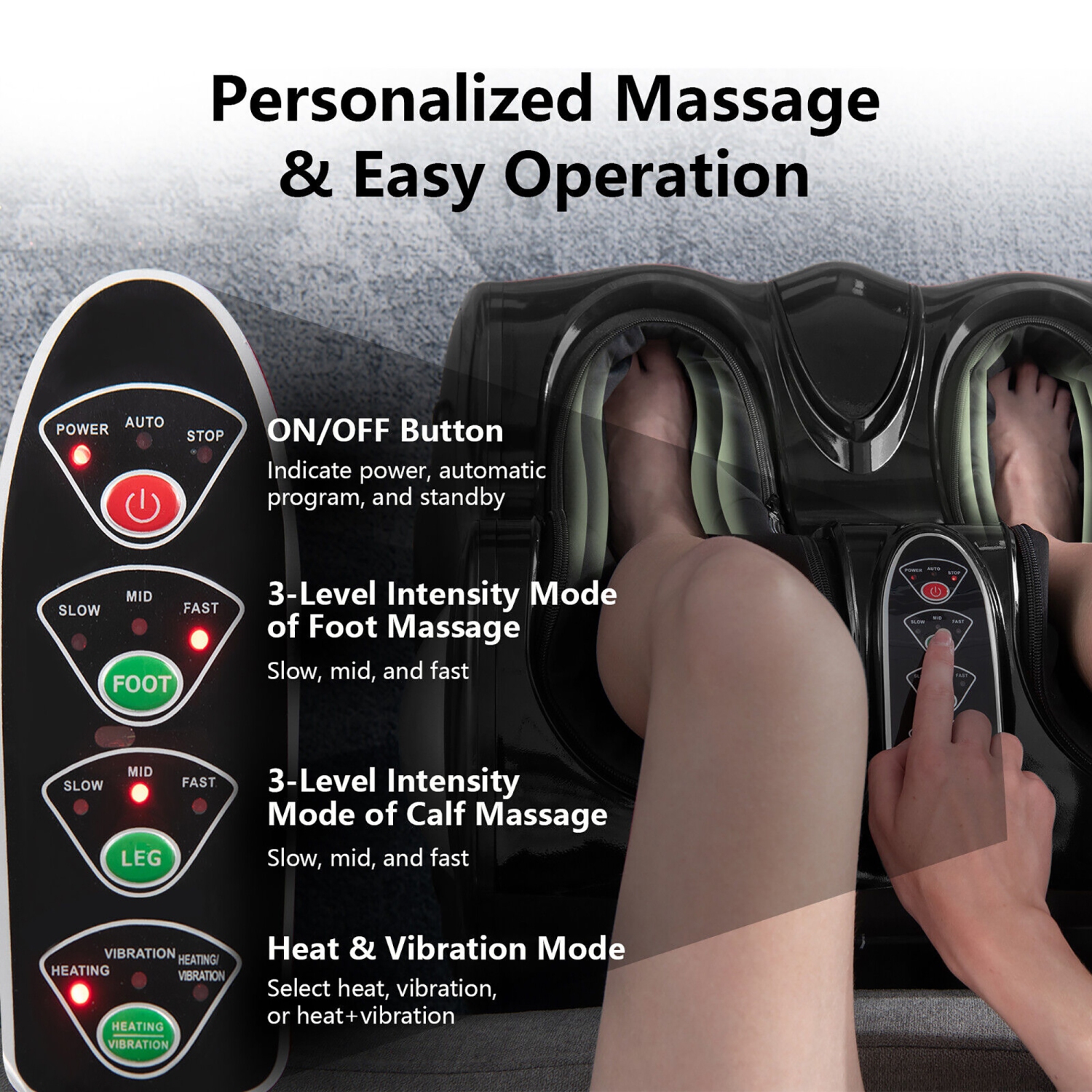 Gymax Shiatsu Foot Massager Kneading & Rolling Foot Massager Heat Function  Grey 