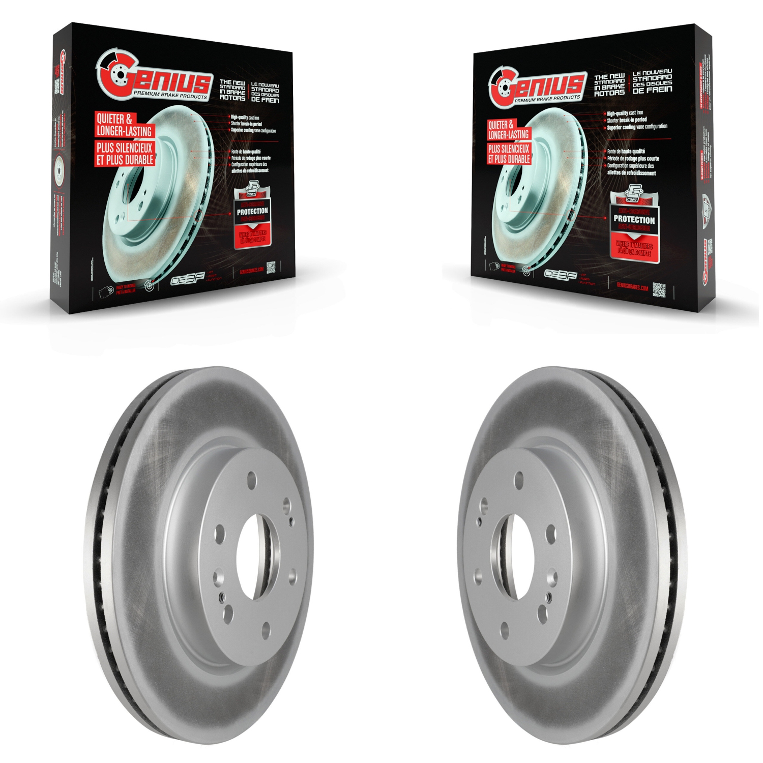 Front Coat Brake Rotor Pair For GMC Chevrolet Silverado 1500 Sierra Yukon Tahoe Limited XL KG-101314