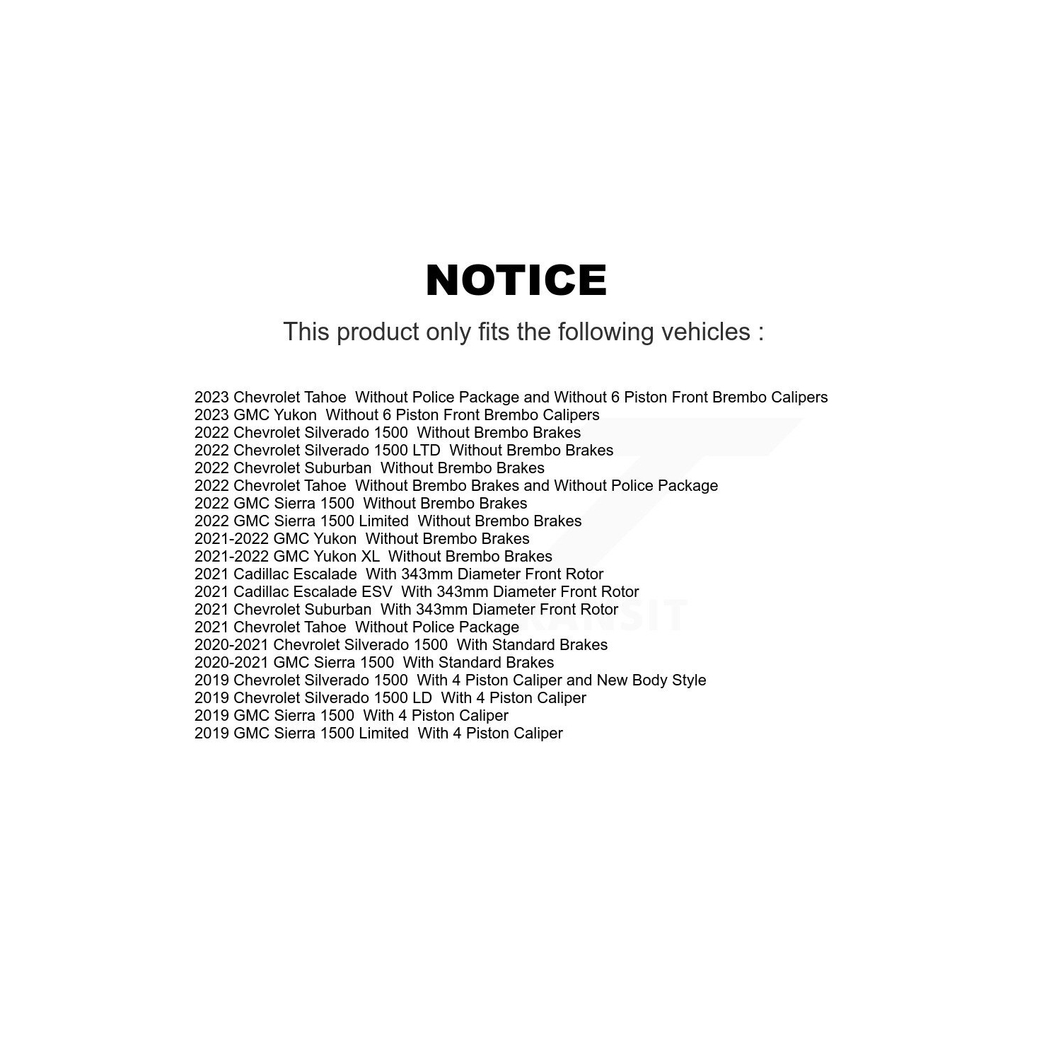 Front Coat Brake Rotor Pair For GMC Chevrolet Silverado 1500 Sierra Yukon Tahoe Limited XL KG-101314