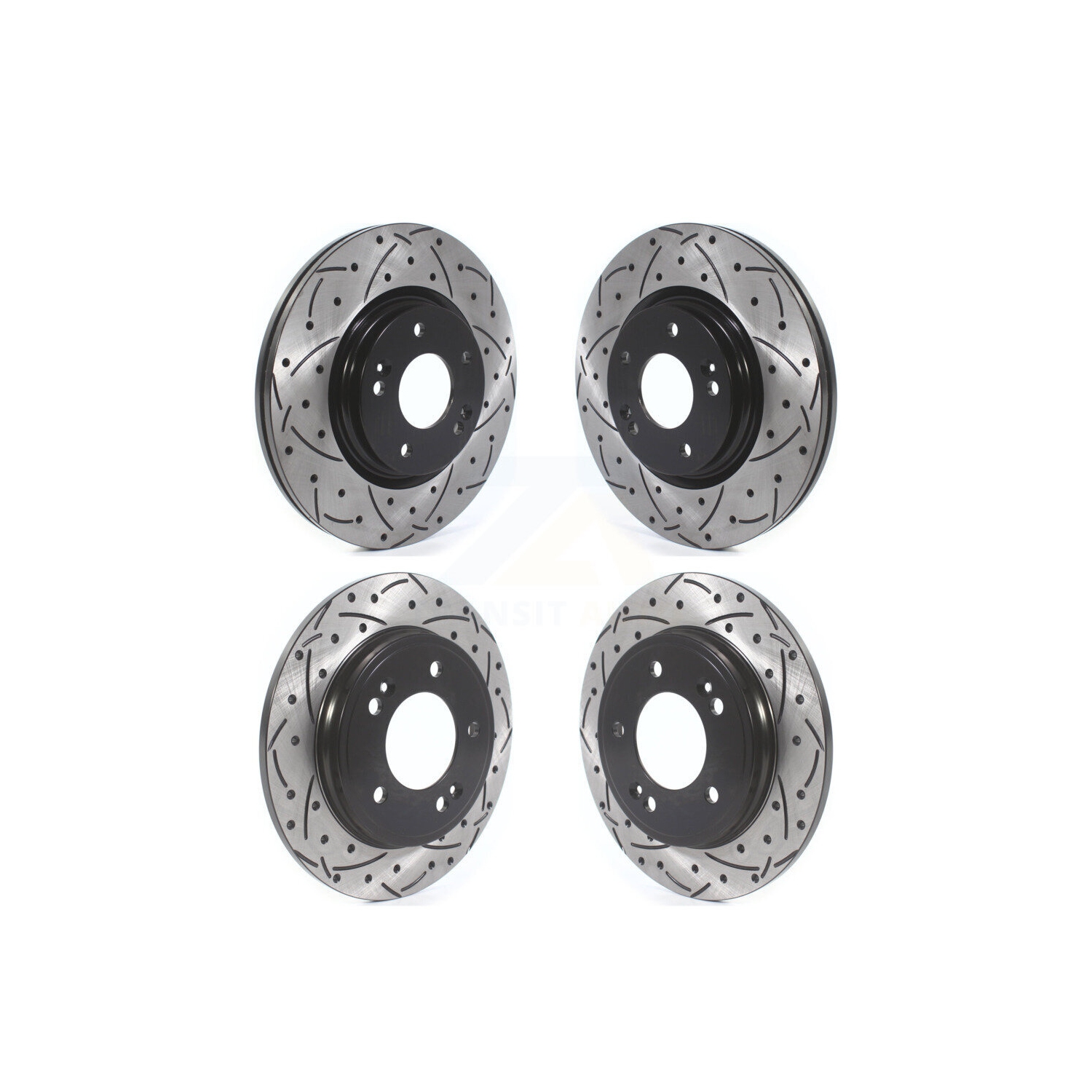Front Rear Drilled Slot Disc Brake Rotor Kit For Hyundai Elantra Kia Forte Forte5 Veloster KD-100385