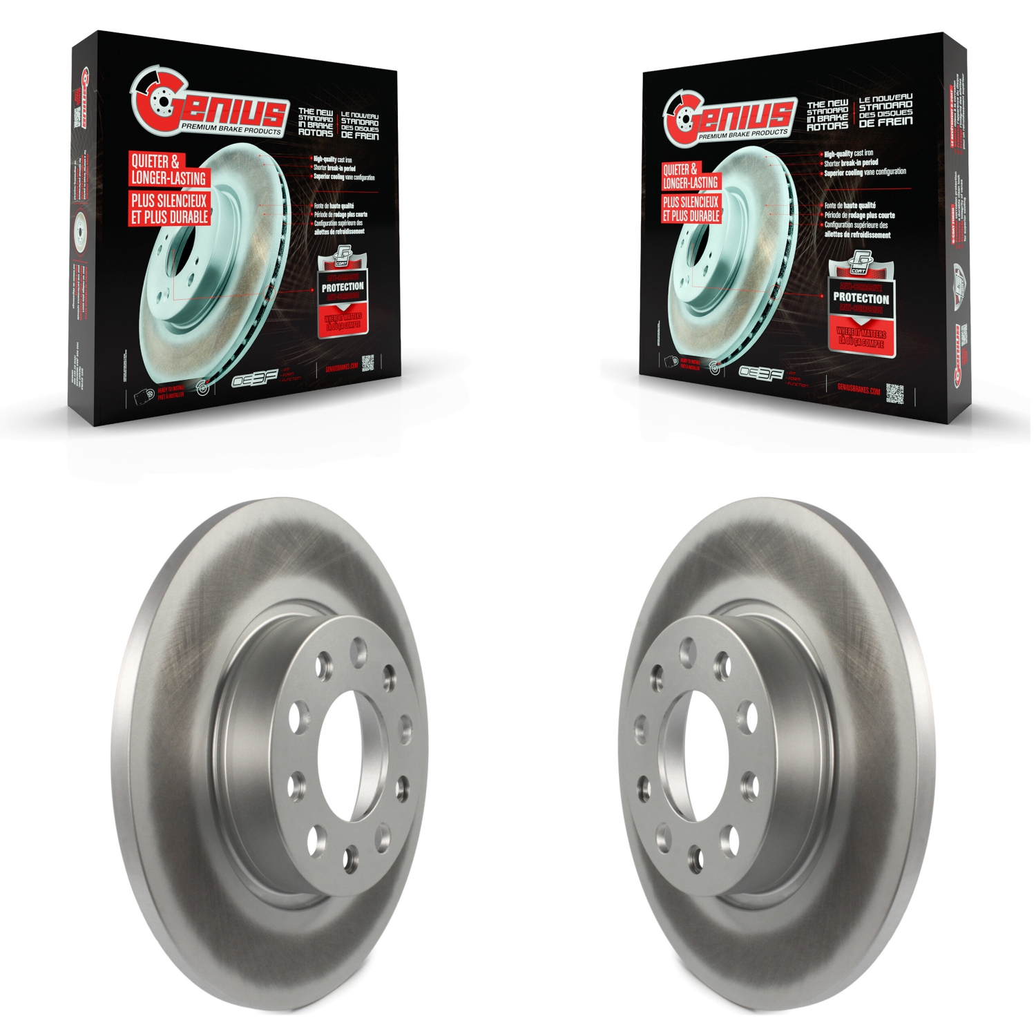 Rear Coated Disc Brake Rotors Pair For Jeep Compass Renegade Dodge Hornet Fiat 500X KG-100664