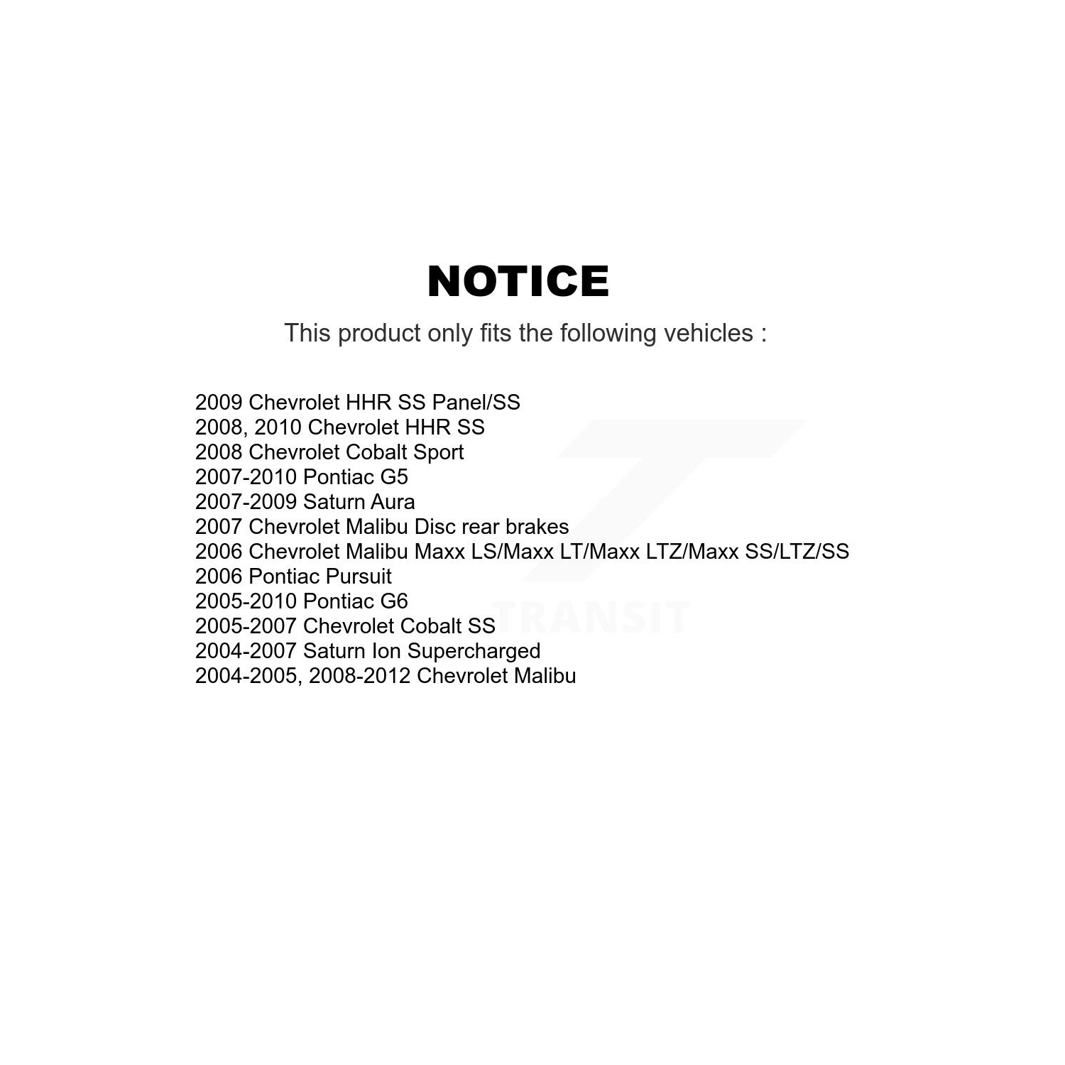 Rear Brake Rotors Pair For Chevrolet Malibu Pontiac Cobalt G5 G6 Saturn Ion HHR Pursuit K8-100583