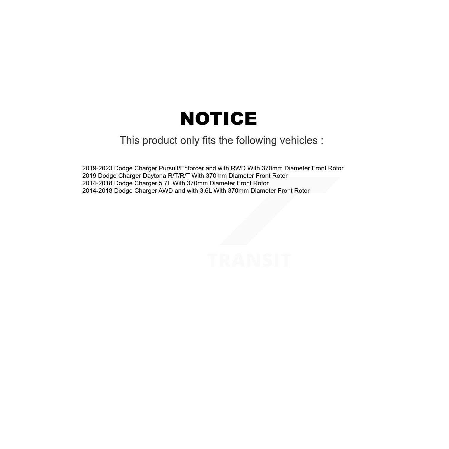 Front Disc Brake Rotors Pair For Dodge Charger With 370mm Diameter Rotor K8-102311