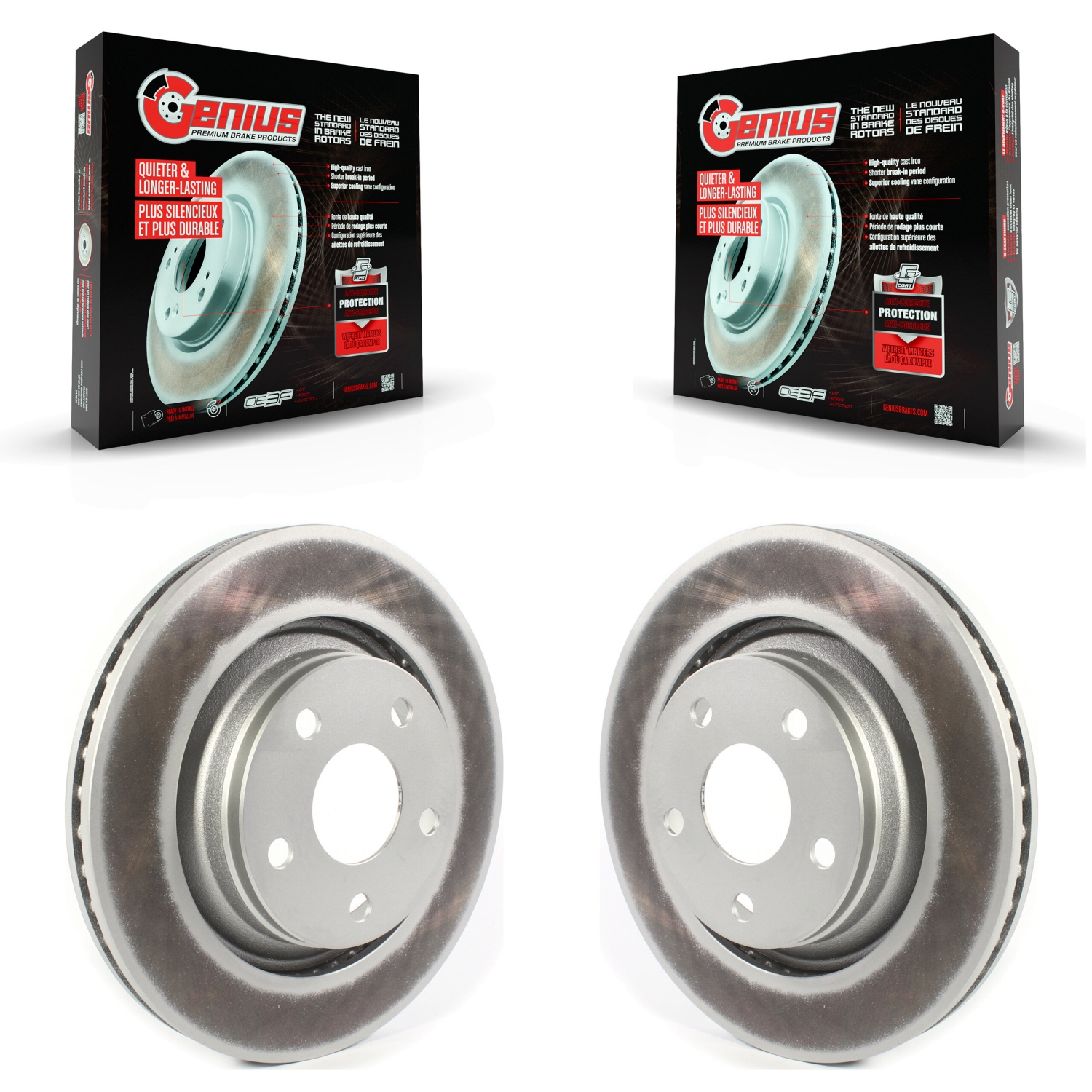 Front Coated Disc Brake Rotors Pair For Jeep Wrangler JK With 332mm Diameter Rotor KG-101319