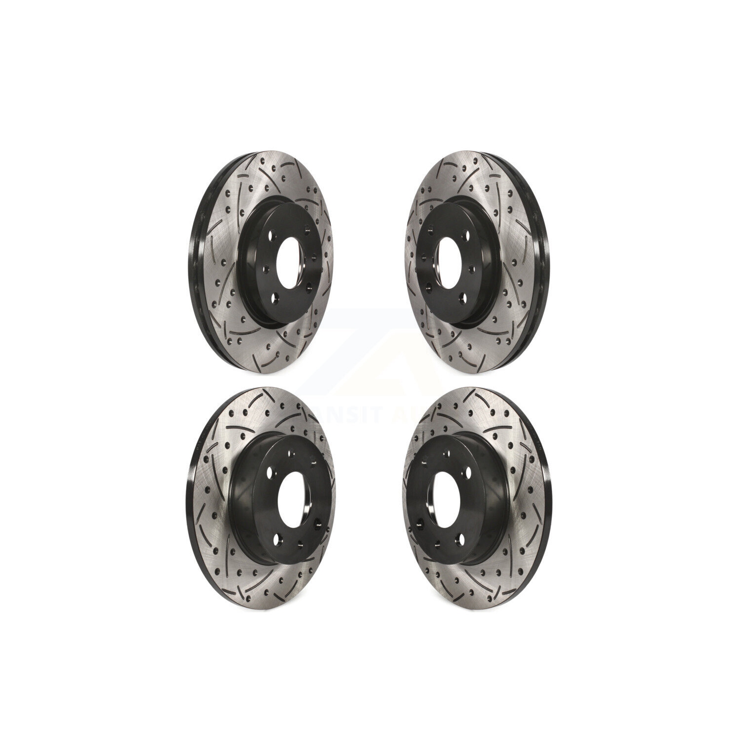 Front Rear Coated Drilled Slotted Disc Brake Rotors Kit For Fiat 500 KD-100335