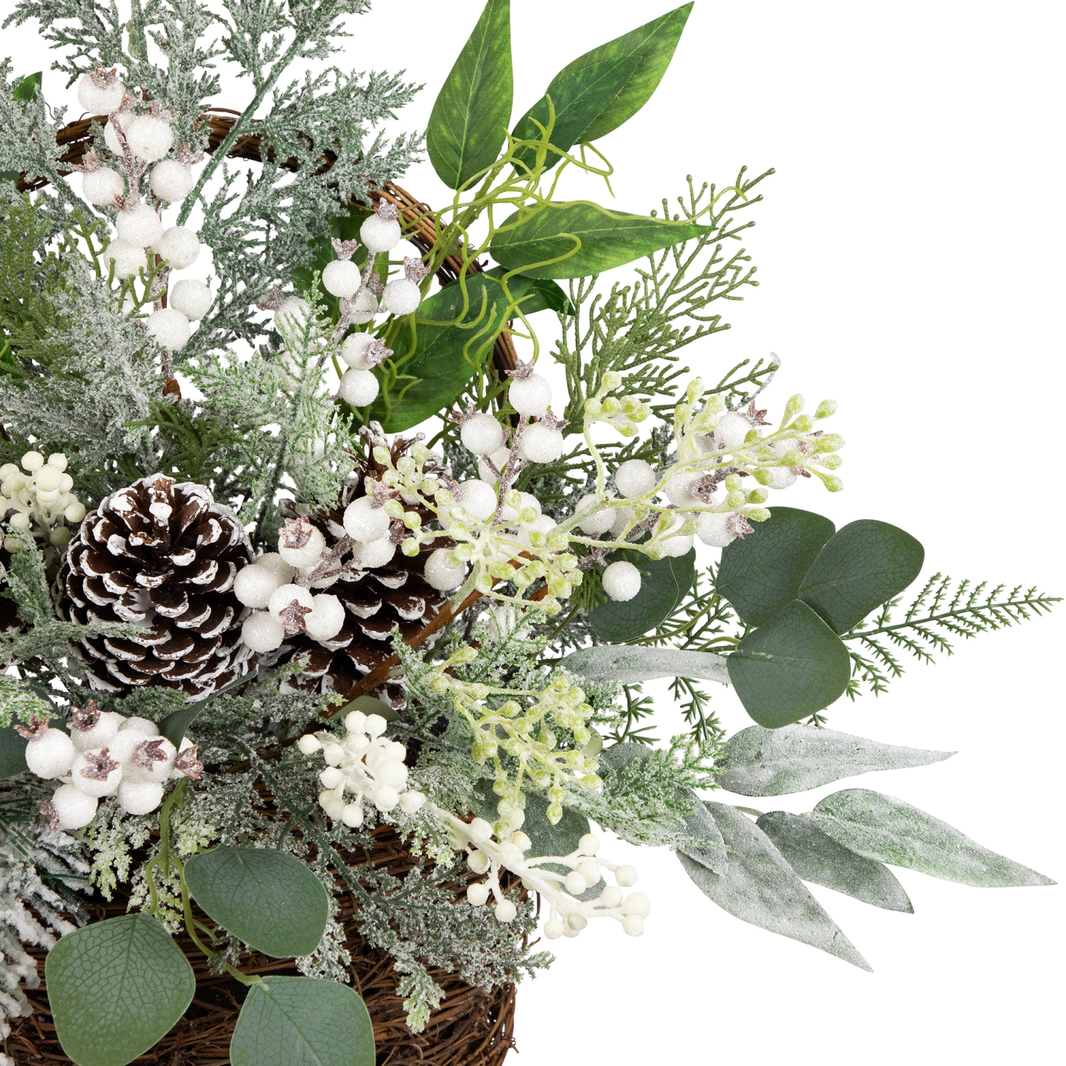 Berries and Pinecones Frosted Artificial Christmas Decoration - 28"