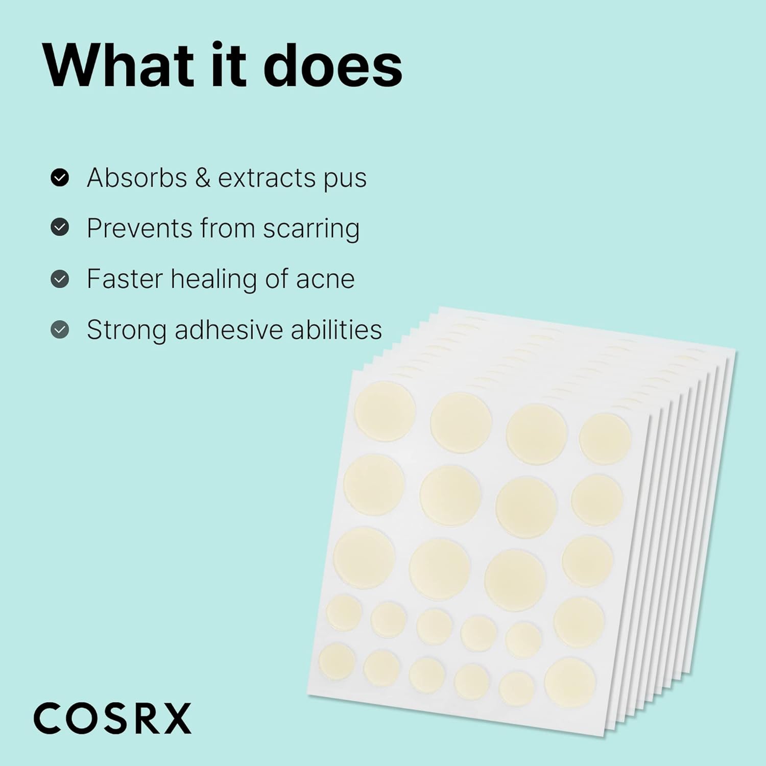 COSRX Acne Pimple Patch Absorbing Hydrocolloid Original 3 Size Patches for Blemishes and Zits Cover, Spot Stickers for Face and Body, Not Tested on