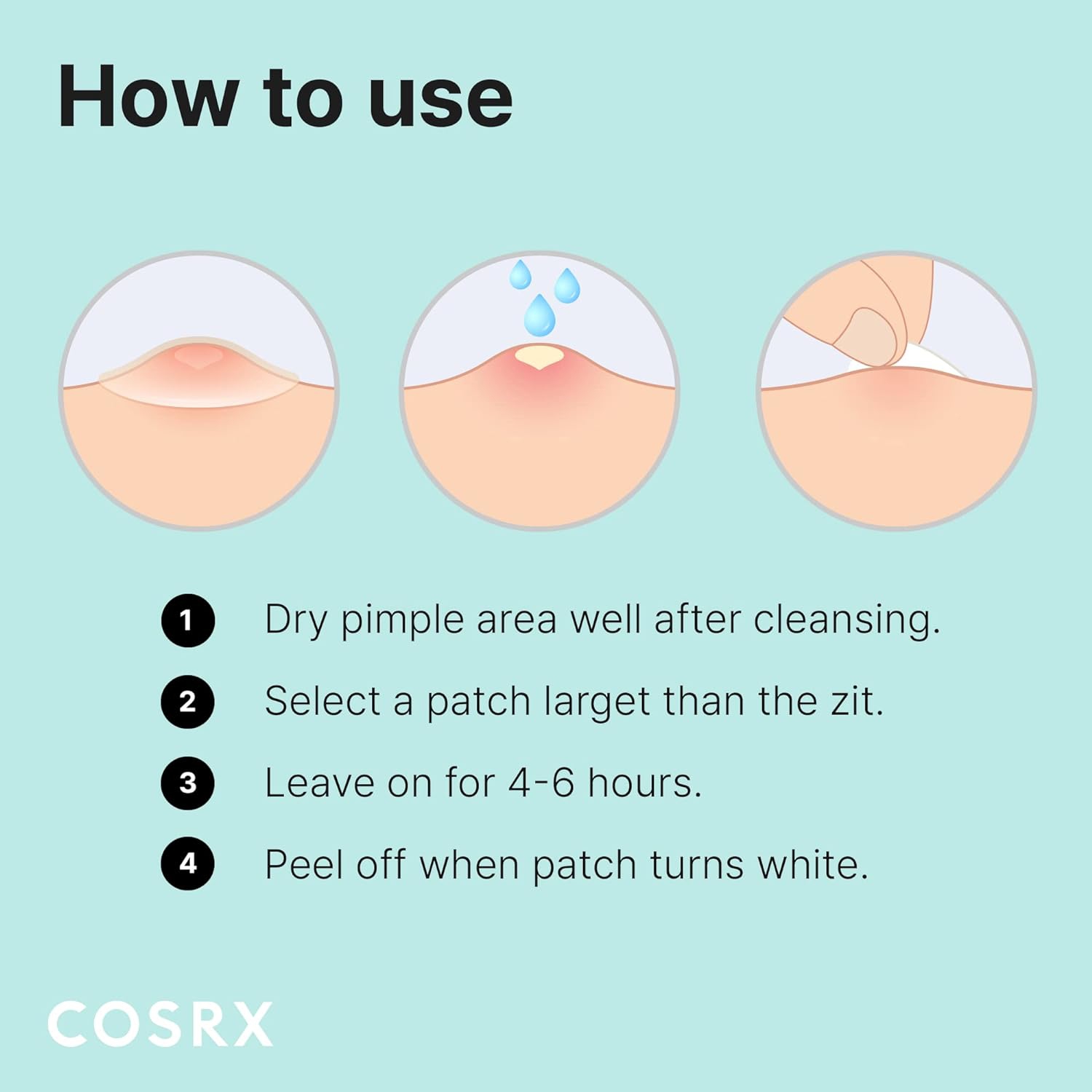 COSRX Acne Pimple Patch Absorbing Hydrocolloid Original 3 Size Patches for Blemishes and Zits Cover, Spot Stickers for Face and Body, Not Tested on