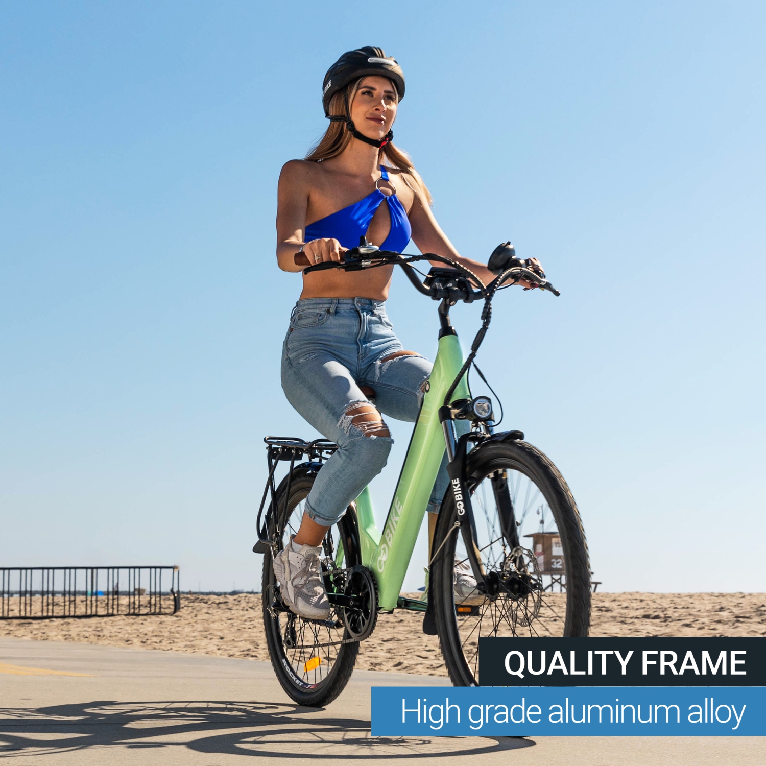 SOLEIL 500W Electric City Bike | Lightweight Ebike | Step-through Frame | Elegant Design - Cool-Mint