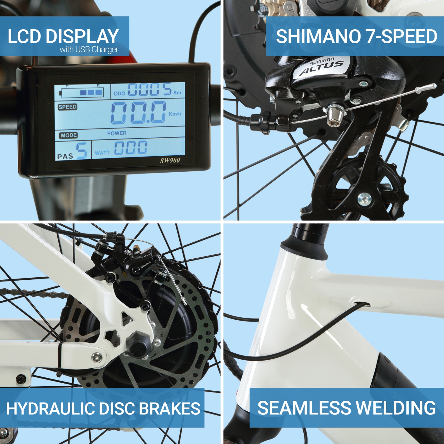 ROBUSTO EBike | 750W Electric Mountain Bike - White