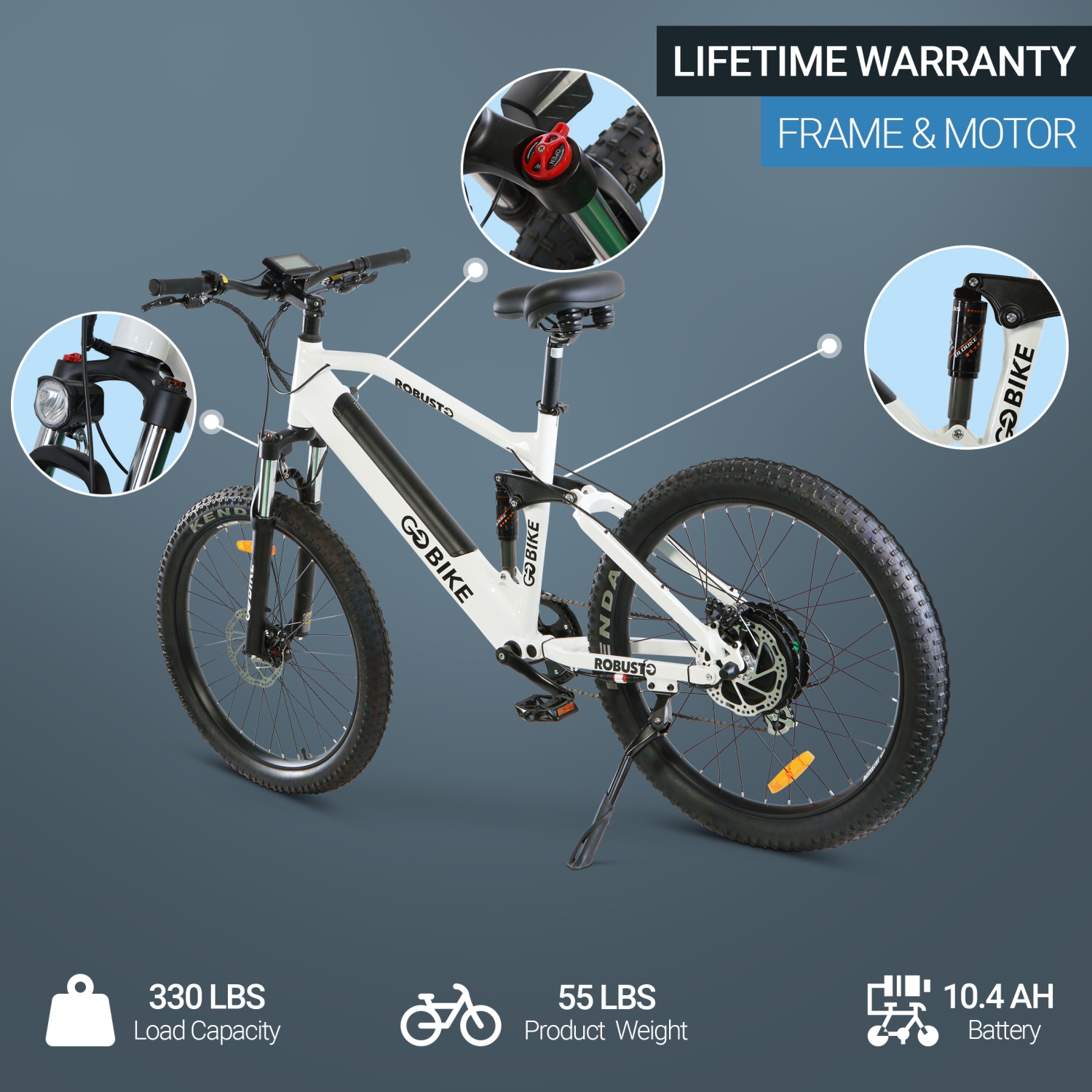 ROBUSTO EBike | 750W Electric Mountain Bike - White