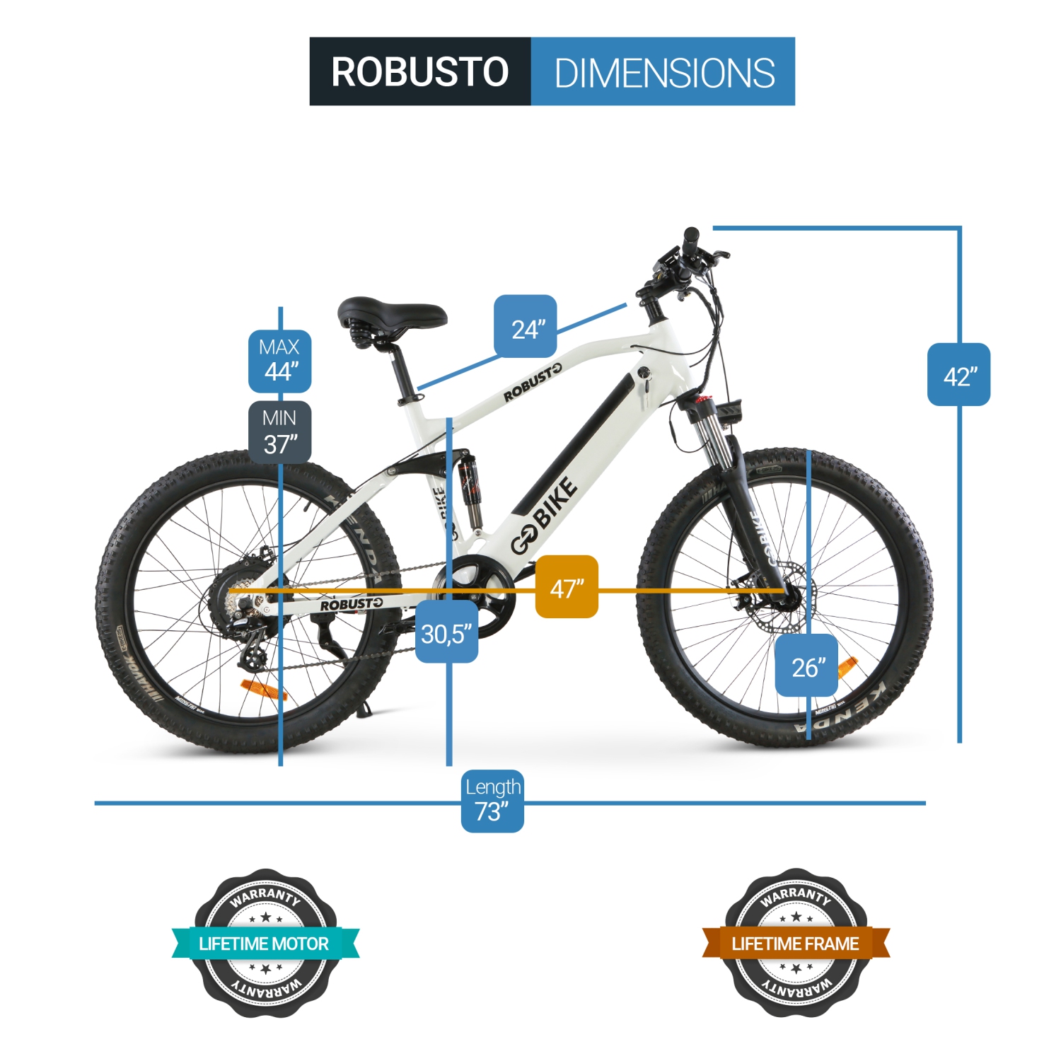 ROBUSTO EBike | 750W Electric Mountain Bike - White