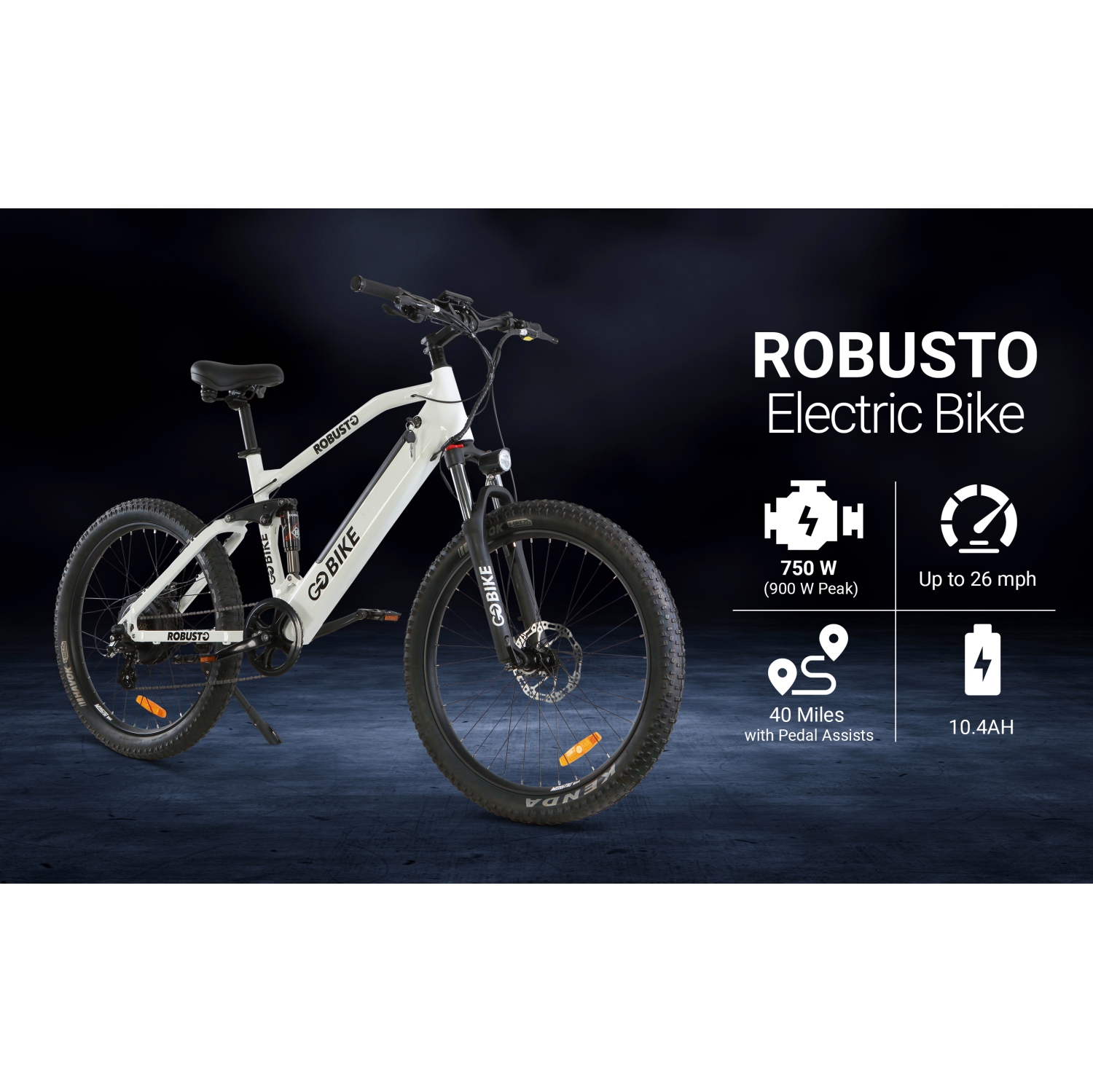 ROBUSTO EBike | 750W Electric Mountain Bike - White