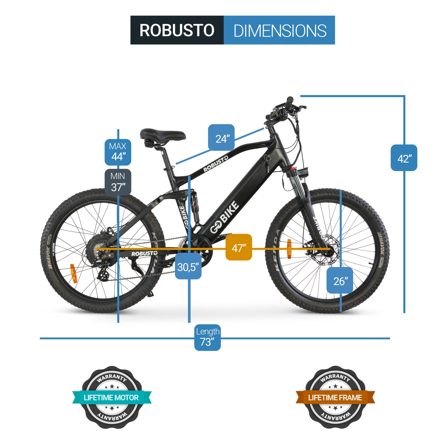 ROBUSTO EBike | 750W Electric Mountain Bike - Black