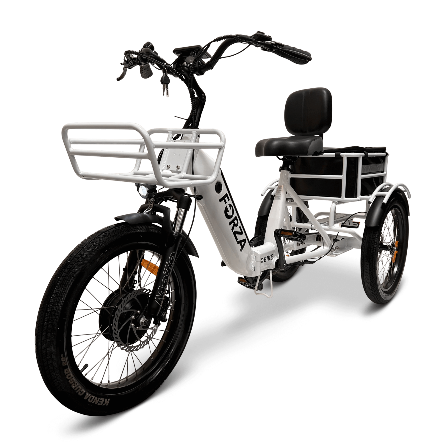 FORZA Compact Dual Battery 500W Foldable Electric Tricycle (Up to 180km Battery Range | 32km/h Top Speed) - White