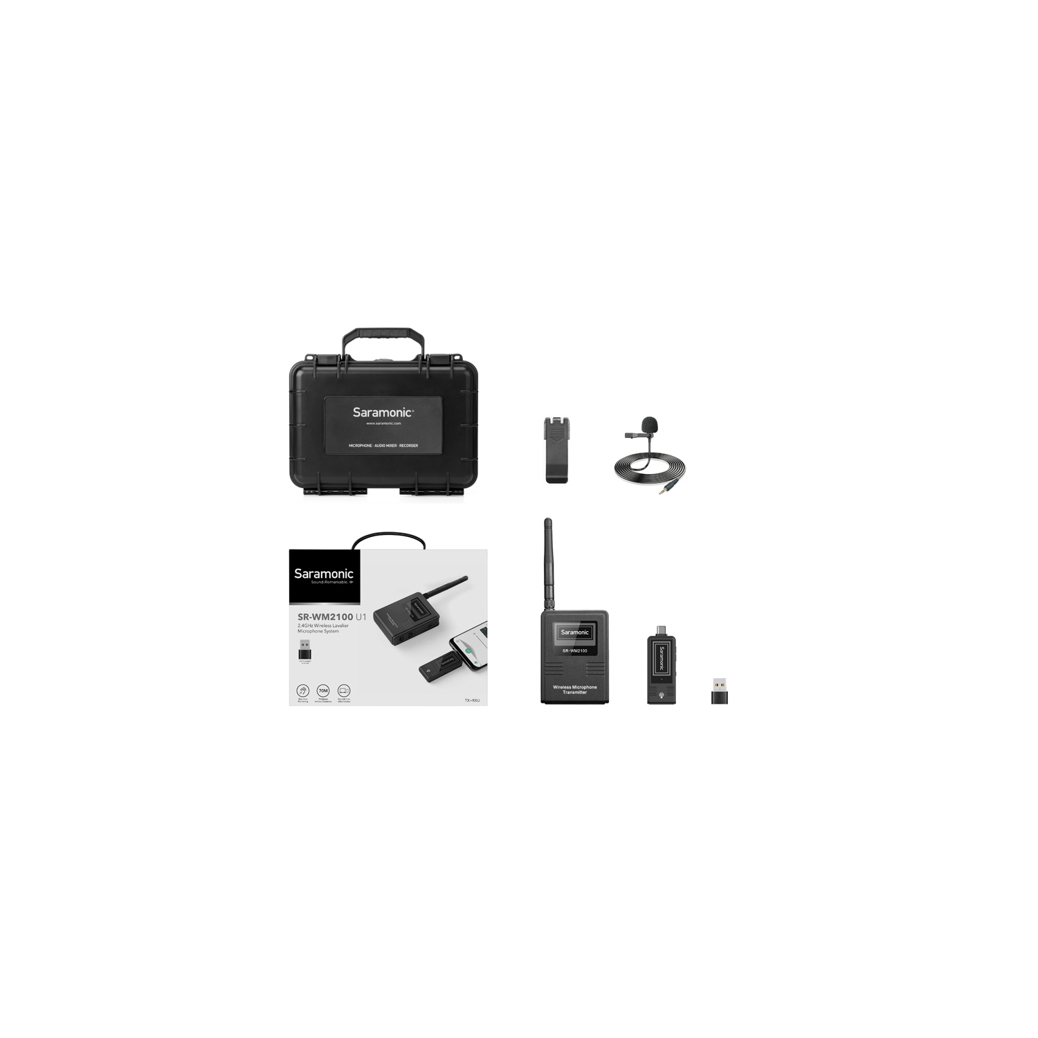 Saramonic SR-WM2100-U1 2.4Ghz Wireless Lavalier Microphone System, USB-C