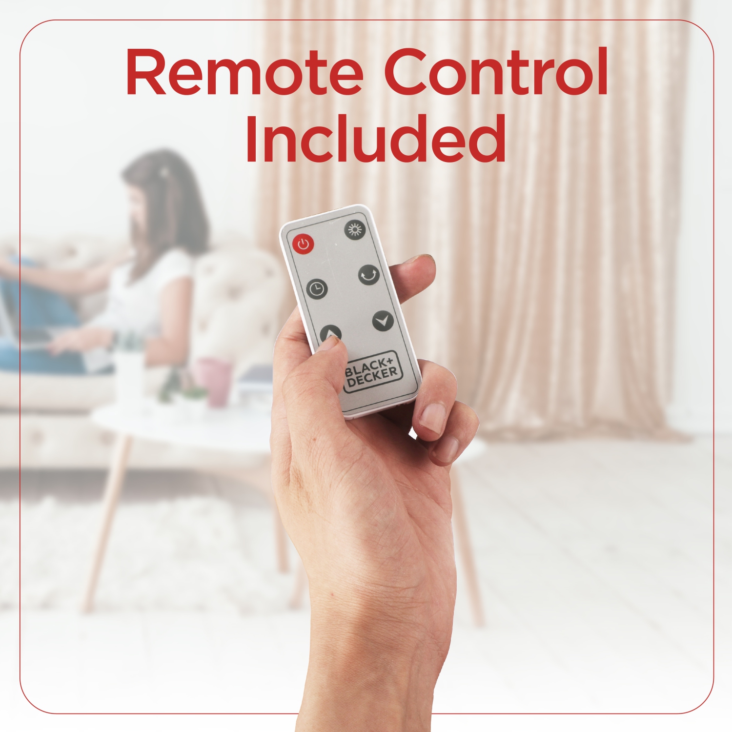 Chaufferette verticale oscillante BLACK+Decker à commandes numériques en céramique