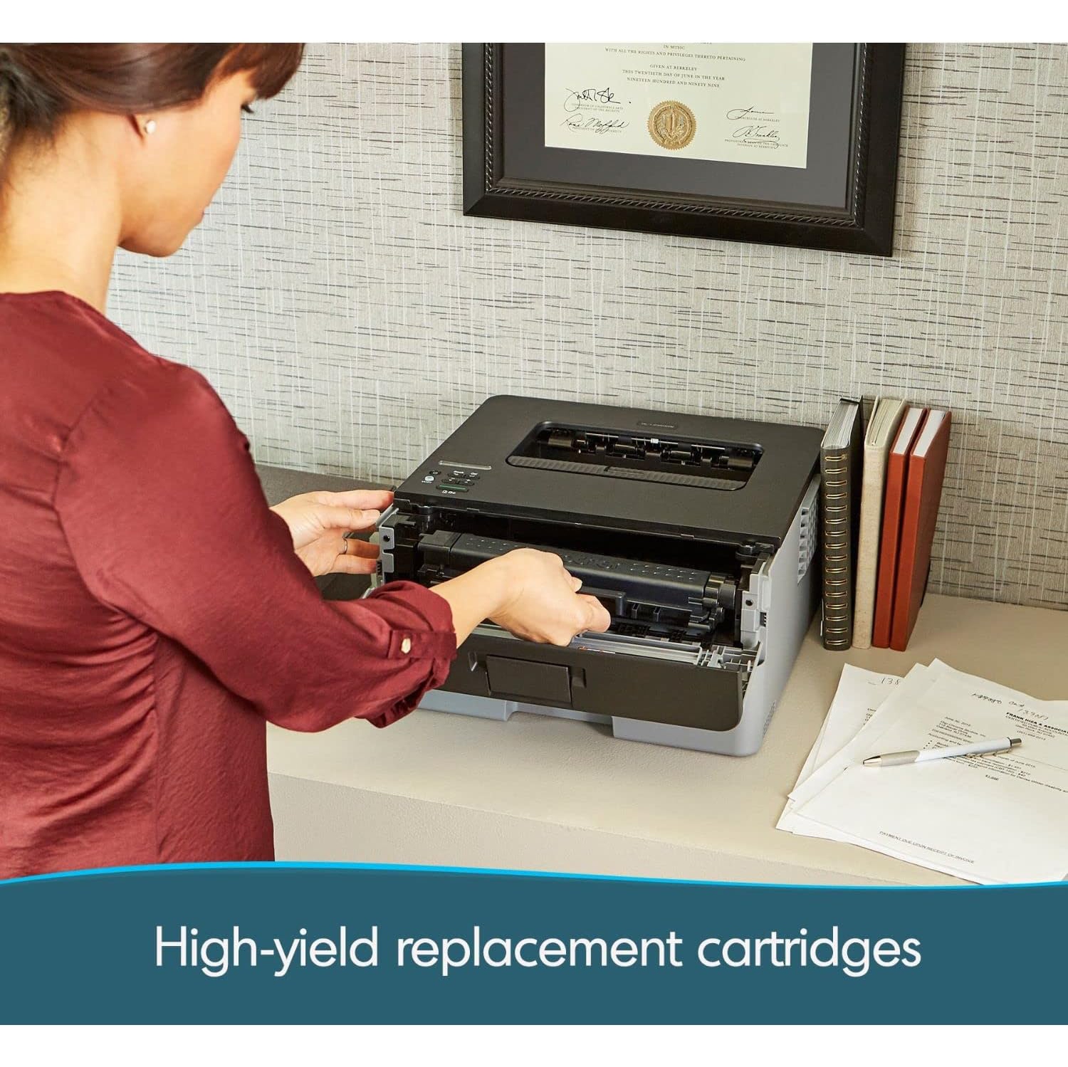 Brother Compact Monochrome Laser Printer, HL-L2350DW, Wireless Printing, Duplex Two-Sided Printing, Amazon Dash Replenishment Ready