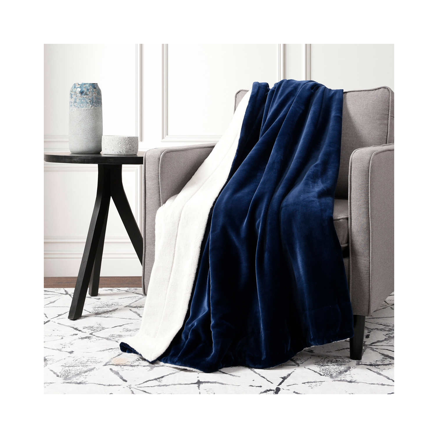 Life Comfort Ultimate Faux Fur Throw -Blue