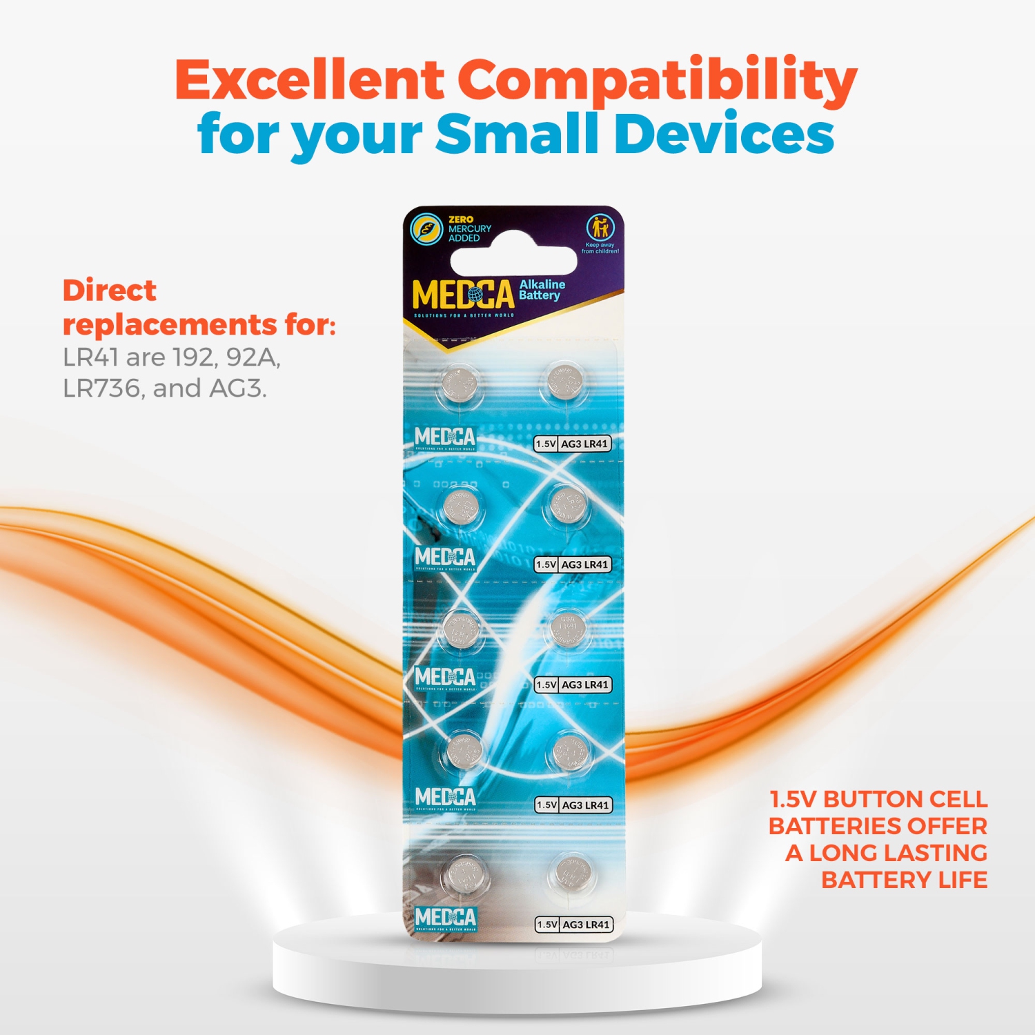 Piles alcalines 1,5&nbsp;V - piles LR41, 192, 92&nbsp;A, LR736 et AG3 - pile bouton pour appareils auditifs, amplificateurs, horloges, jouets,