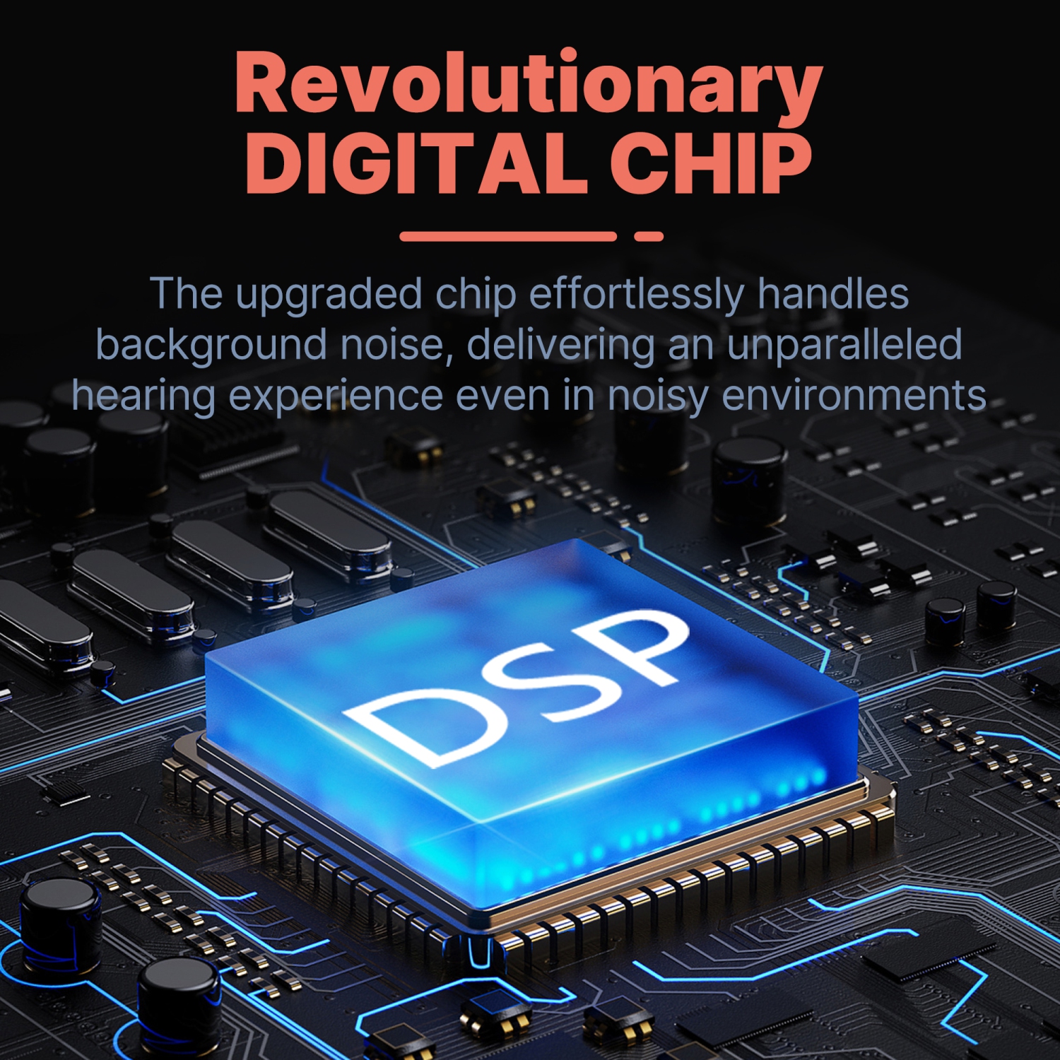 Amplificateurs auditifs numériques rechargeables BTE pour aînés, PSAP à suppression du bruit, étui de chargement magnétique, commande de volume, deux