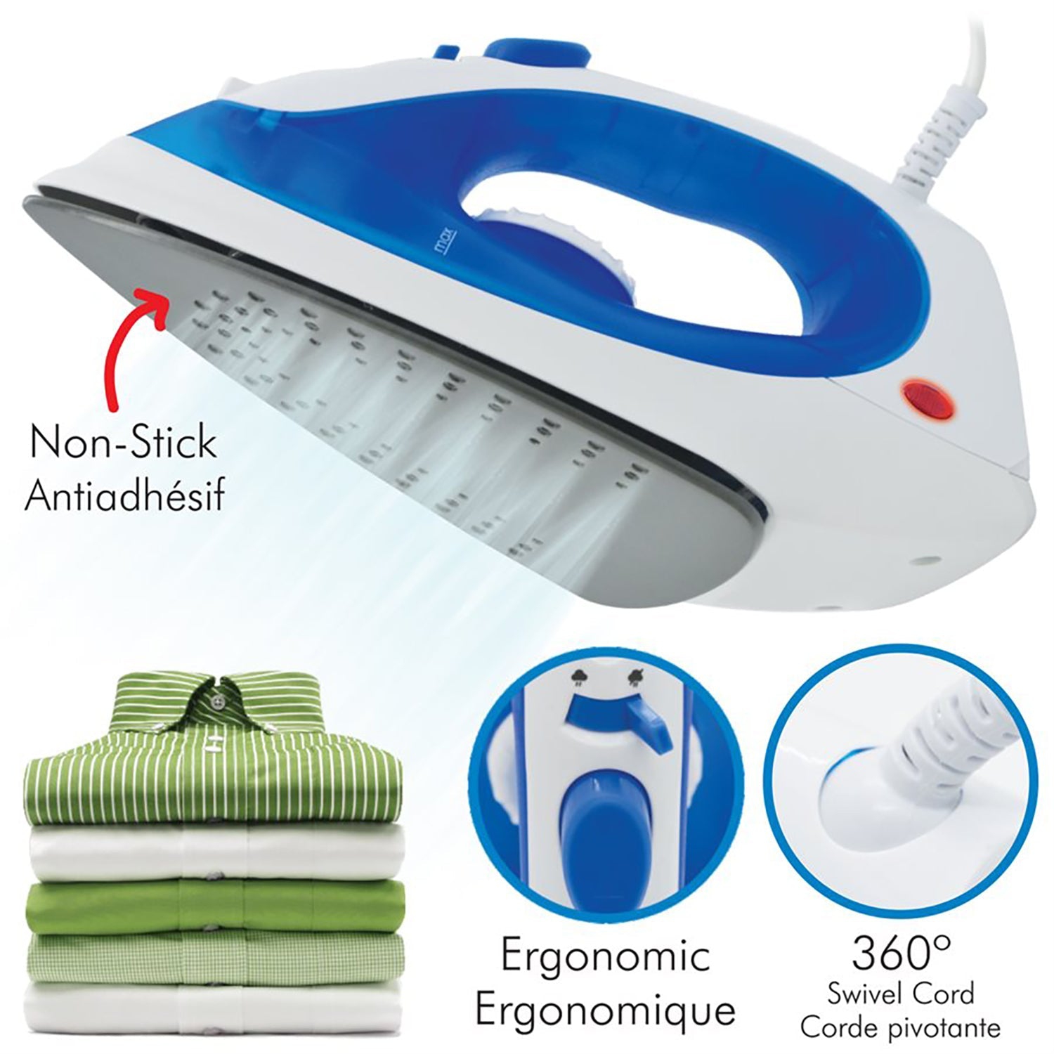 Hauz - Iron with Non-Stick Soleplate, 1200 Watts, Blue