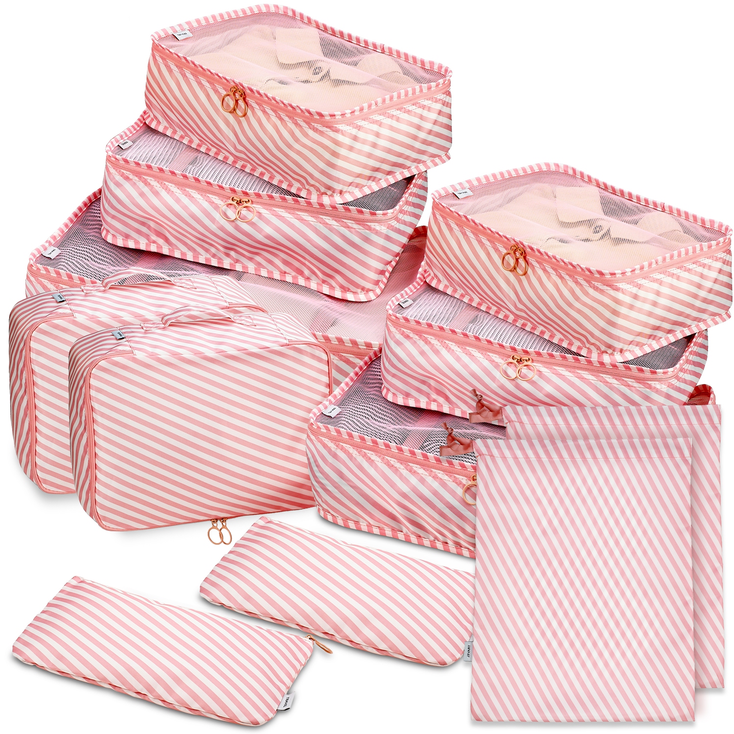 Ensemble de 12 cubes de rangement : organisateurs de voyage et système de cube de compression pour valises et bagages de cabine