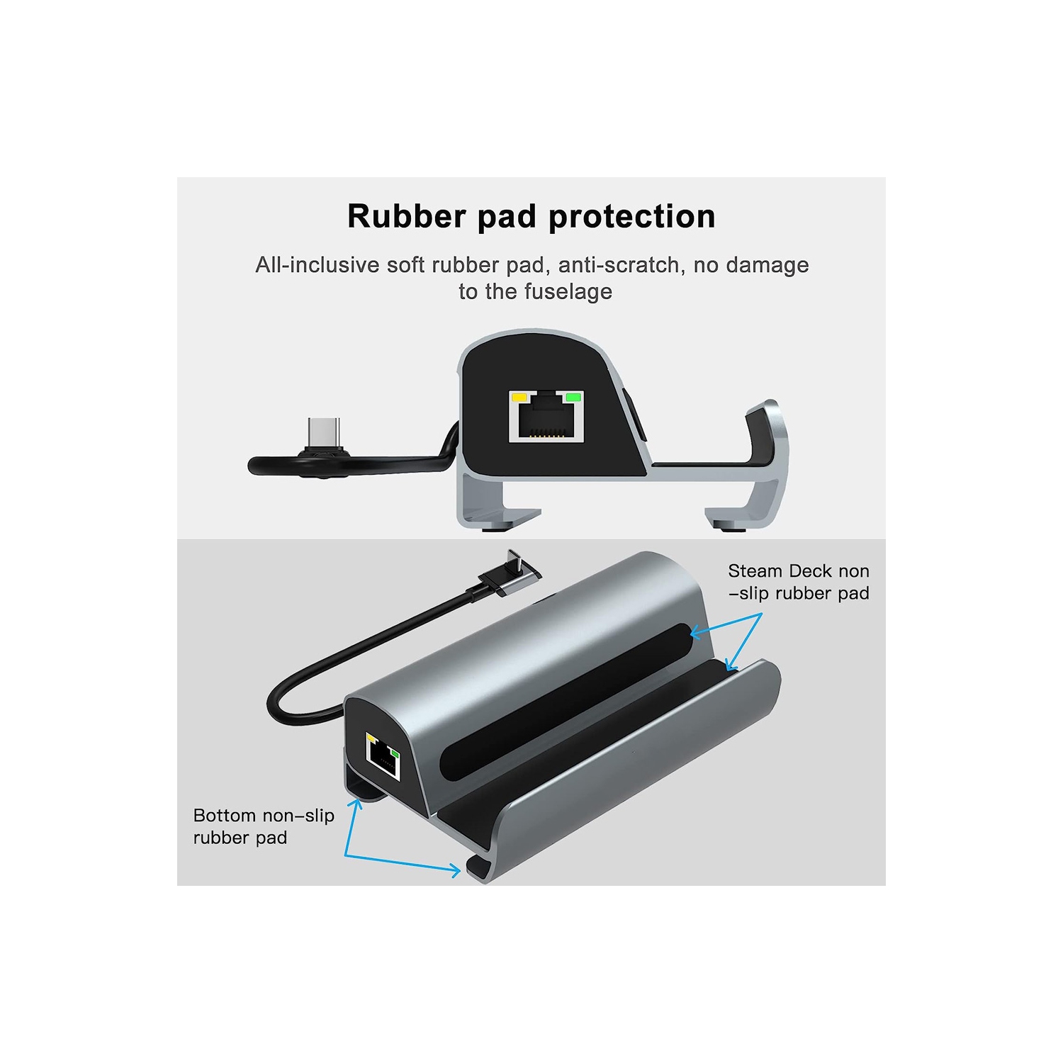 axGear USB-C HUB Docking Station Lan HDMI Compatible with Steam Deck Aluminium Alloy