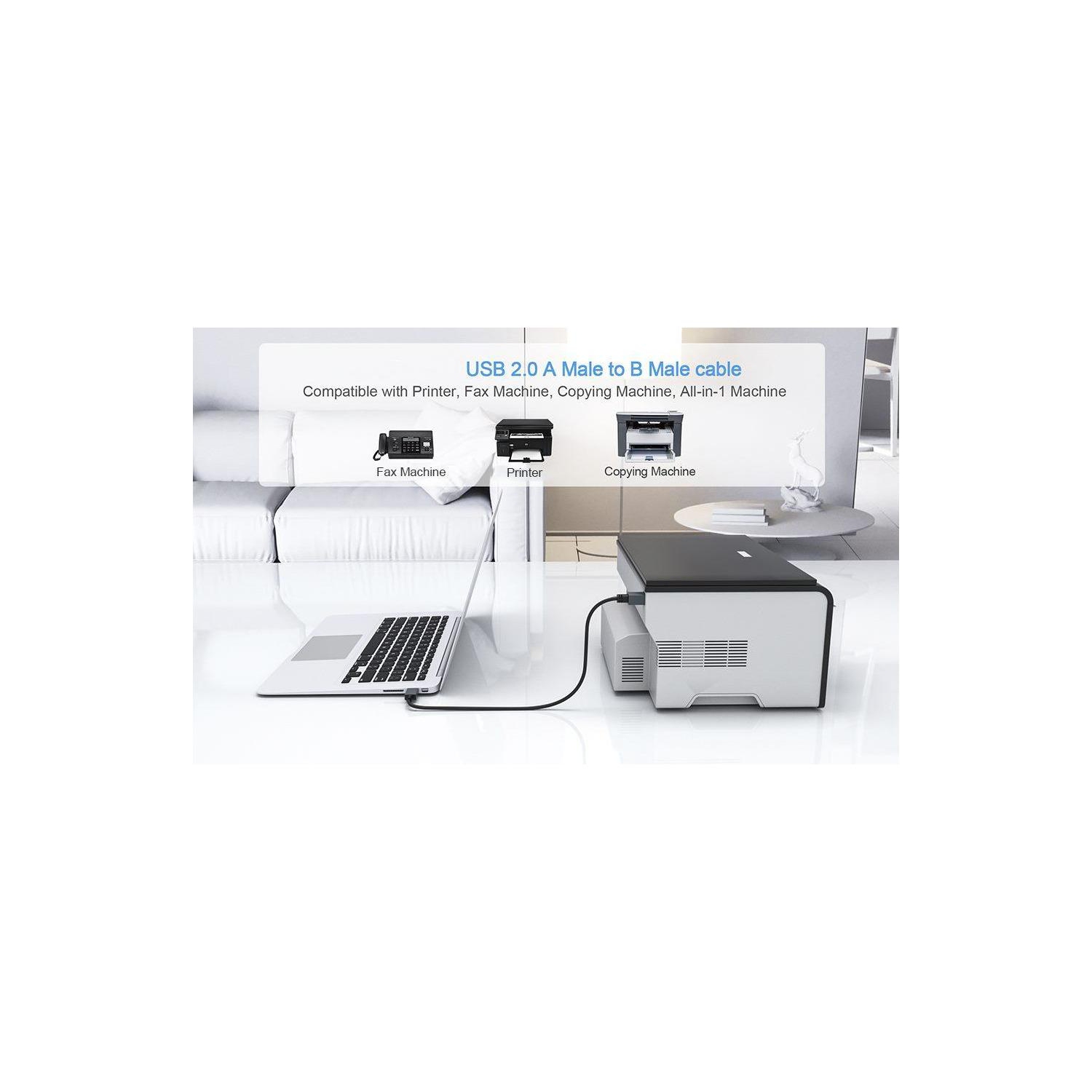 Câble d'imprimante USB 5 M 2,0 A mâle vers B mâle