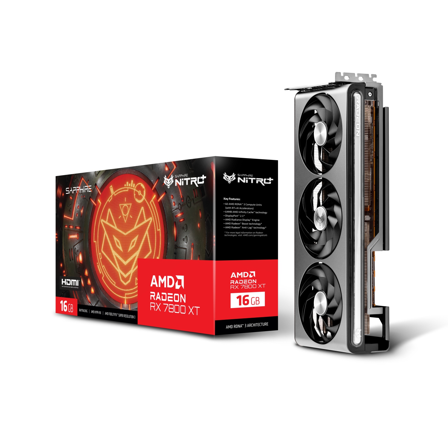 Sapphire 11330-01-20G Nitro+ AMD Radeon RX 7800 XT Gaming Graphics Card with 16GB GDDR6, AMD RDNA 3