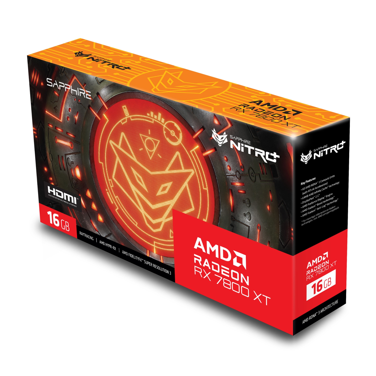 Sapphire 11330-01-20G Nitro+ AMD Radeon RX 7800 XT Gaming Graphics Card with 16GB GDDR6, AMD RDNA 3