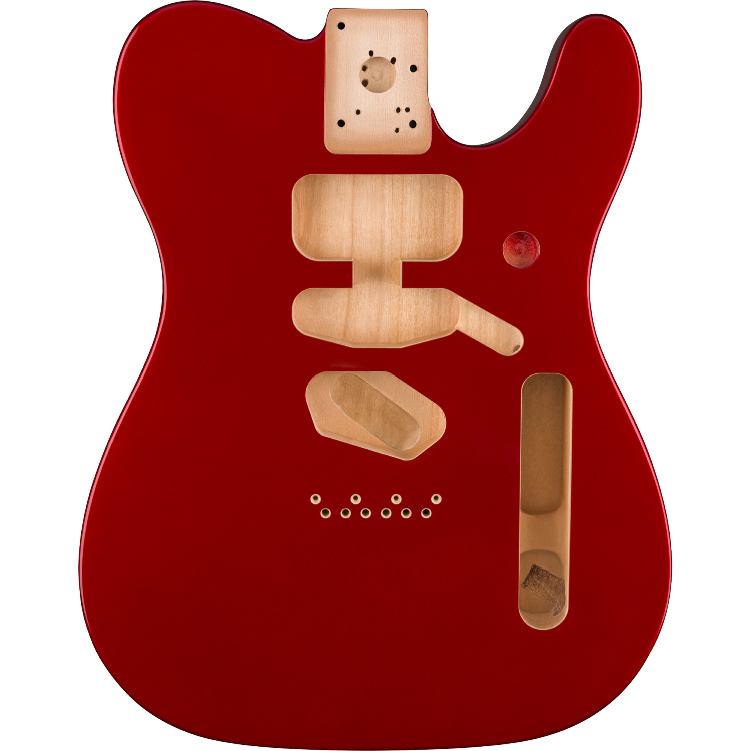 Caisse Telecaster SSH Alder de série Deluxe de Fender - Rouge pomme d'amour avec support de pont moderne