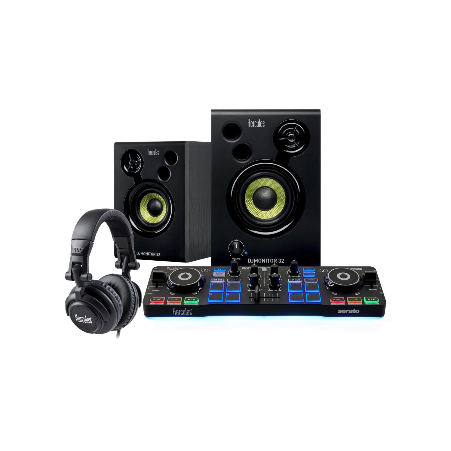 Hercules DJStarter Kit w/ DJControl Starlight, DJMonitor 32, HDP DJ M40.2 and Serato DJ Lite