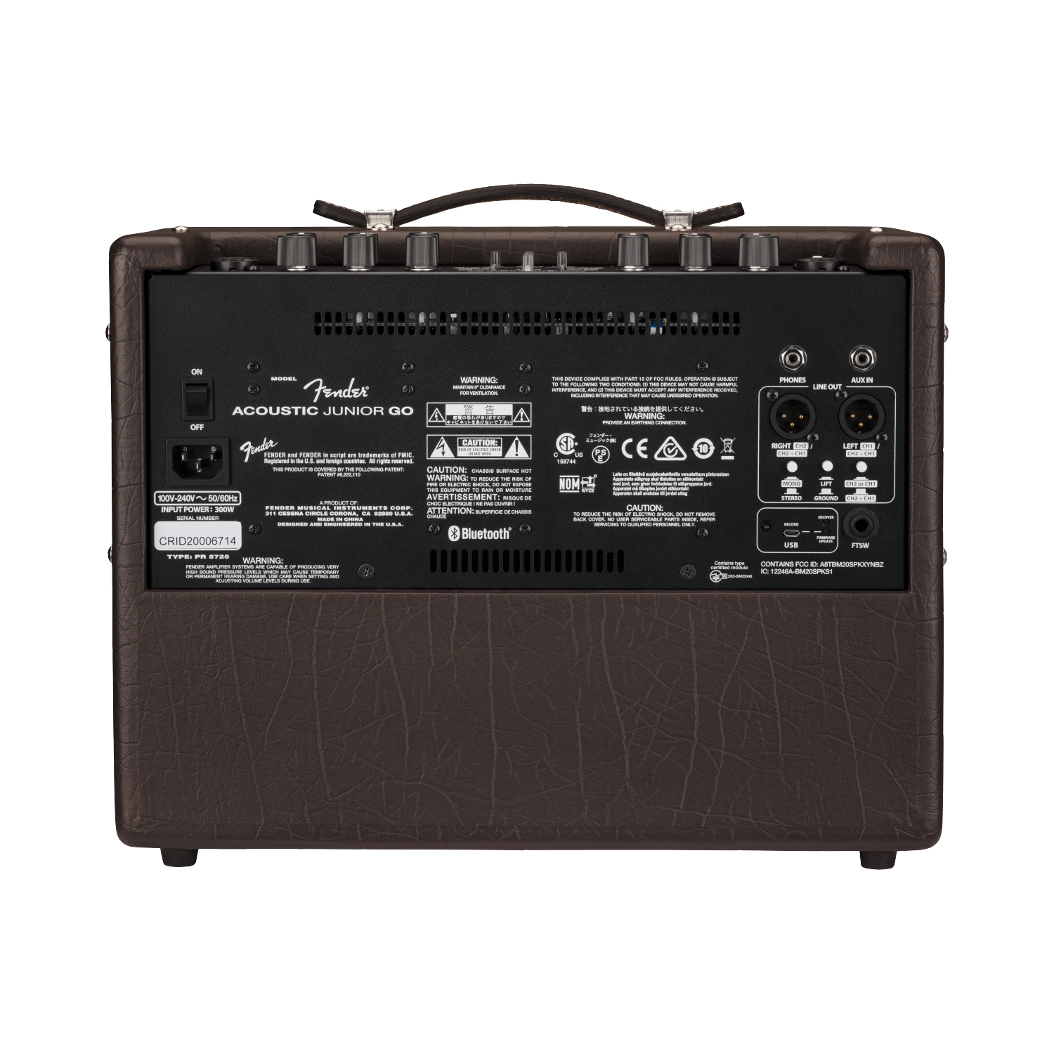 Fender Acoustic Junior Go 120V Combo Amplifier w/ Bluetooth Wireless Audio Streaming