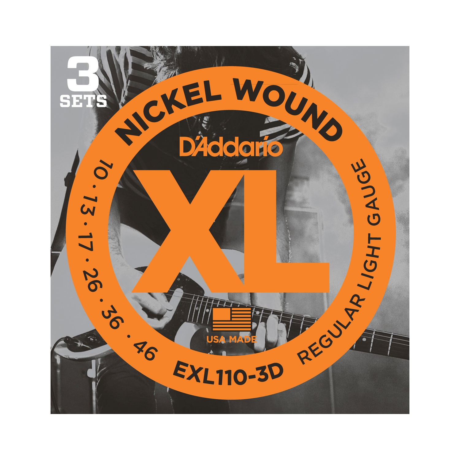 D'Addario EXL110 XL Nickel Wound Electric Guitar Strings - Regular Light 10-46 3 Pack