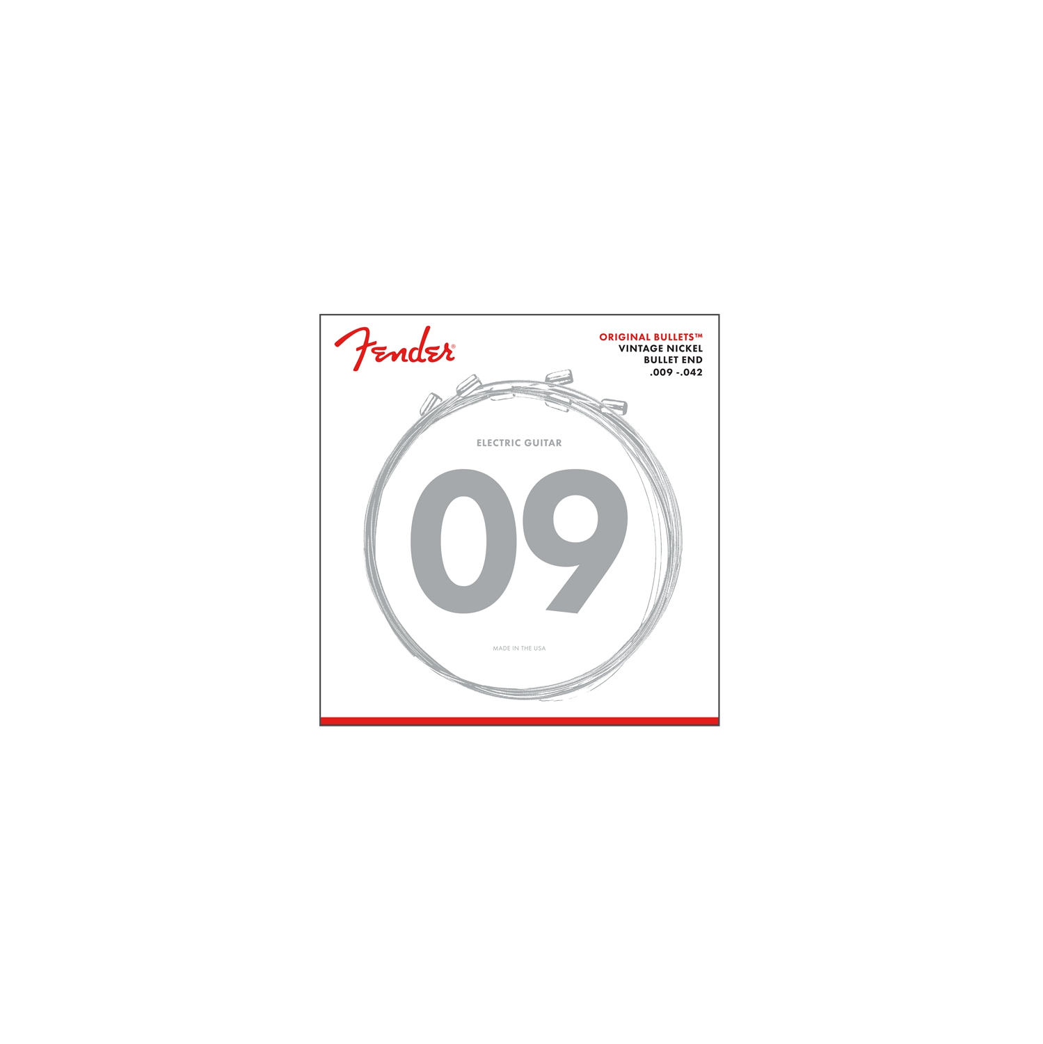 Cordes Bullet originales 3150 de Fender - nickel rétro à embout arrondi 9-42