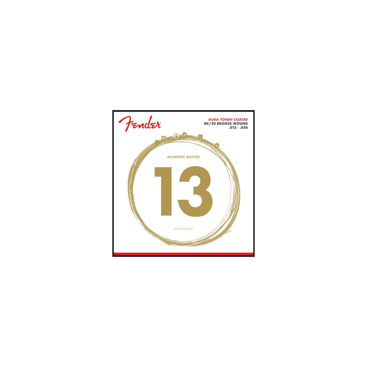 Cordes de guitare acoustique enduites Dura-Tone 880&nbsp;M de Fender - 80/20 cordes en bronze 13-56