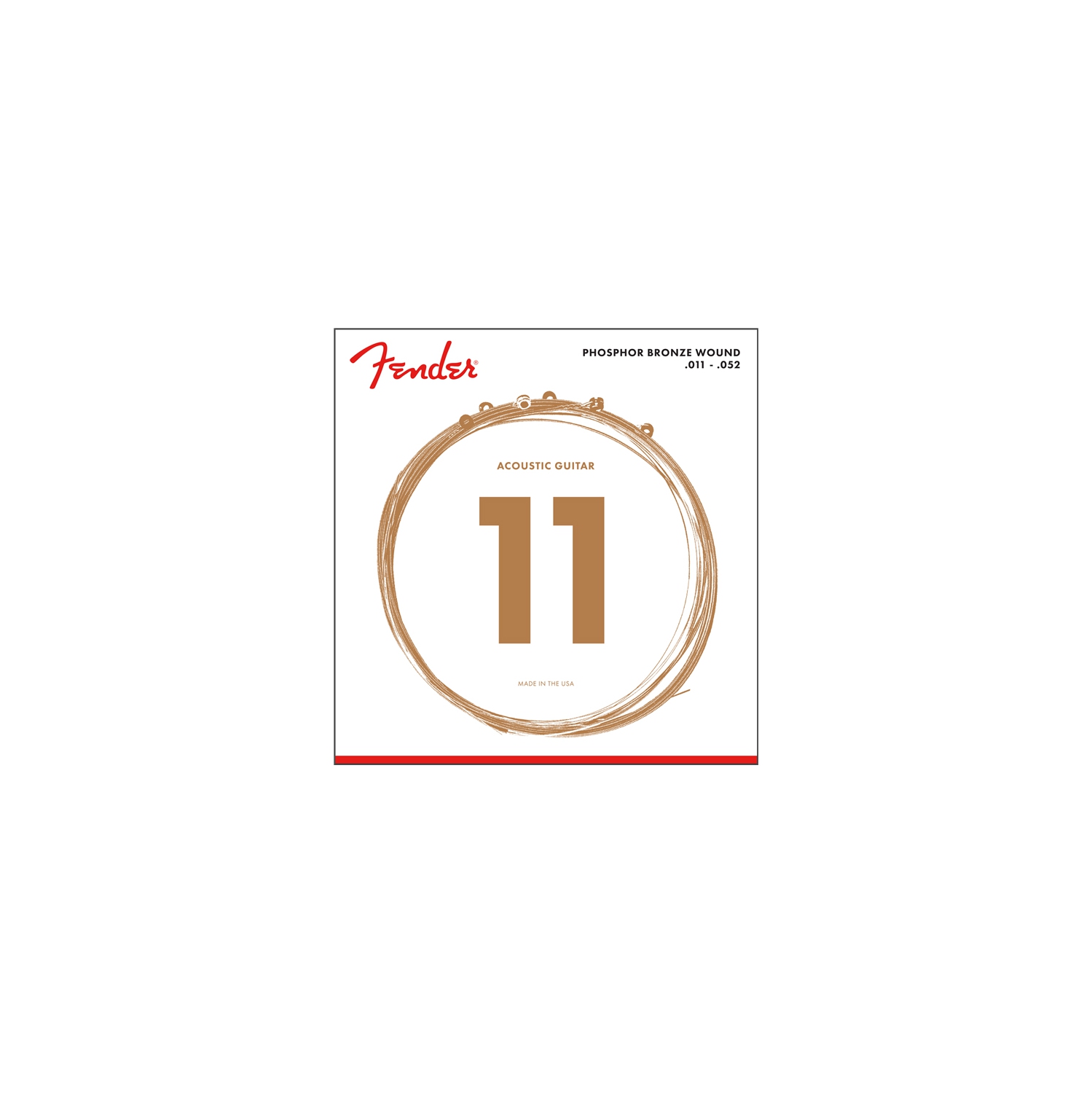 Cordes de guitare acoustique en bronze phosphoreux de Fender - extrémité sphérique 11-52