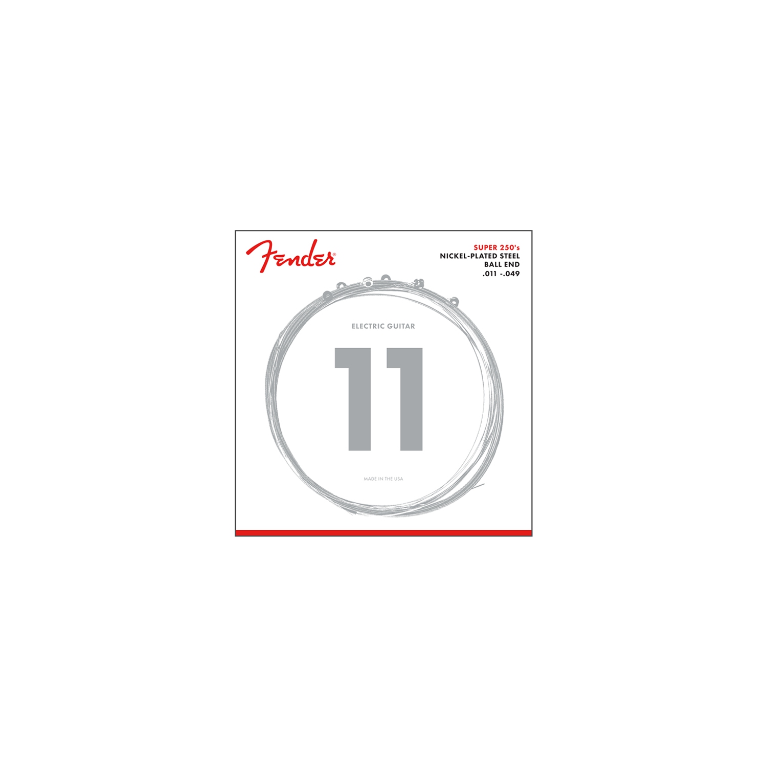 Cordes de guitare en acier nickelé Super 250 de Fender - embout sphérique 11-49