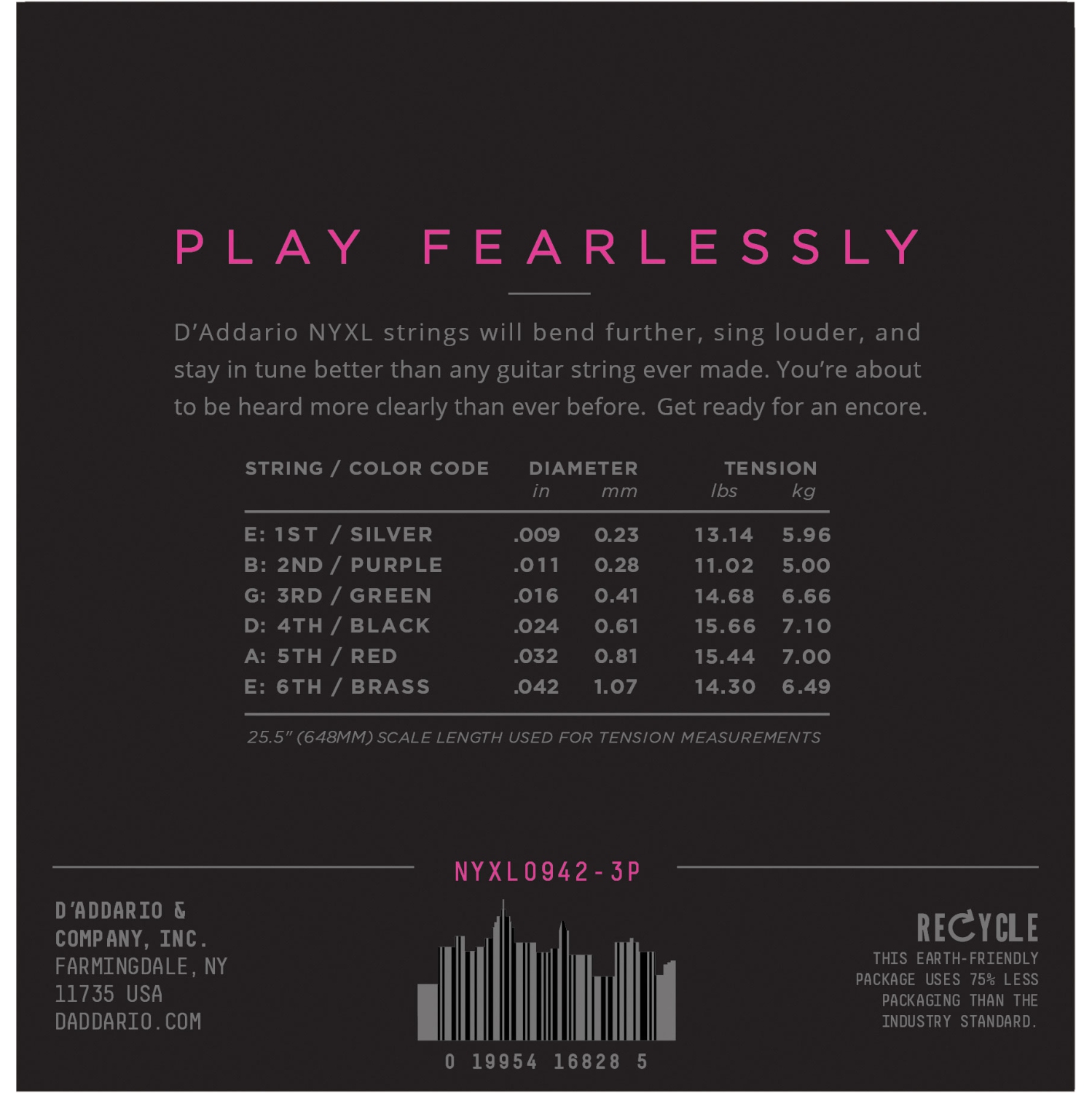 Cordes de guitare électrique NYXL d'Addario - 9-42 ensembles Super Light 3