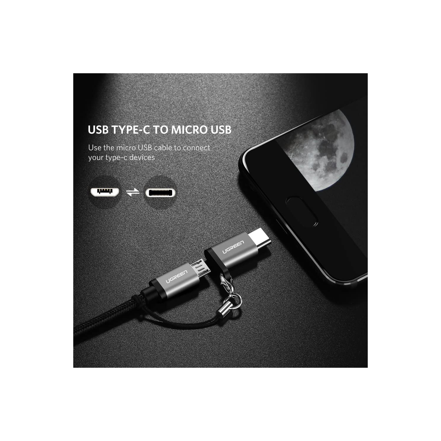 Adaptateur USB C vers micro USB OTG type C mâle et femelle... UGREEN