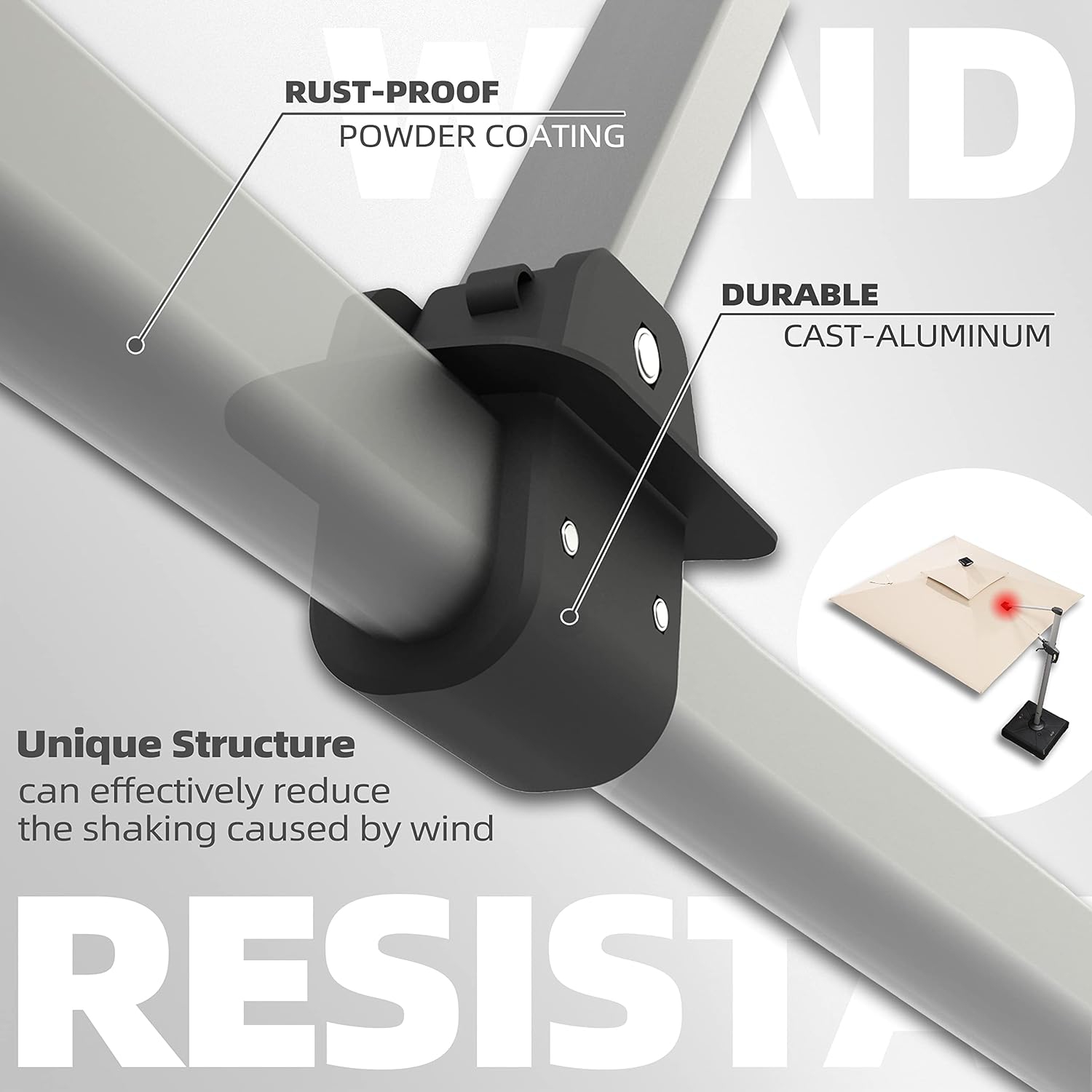 PURPLE LEAF 11ft Solar Powered LED Square Double Top Patio Umbrella Offset Hanging Umbrella Garden Umbrella, Beige