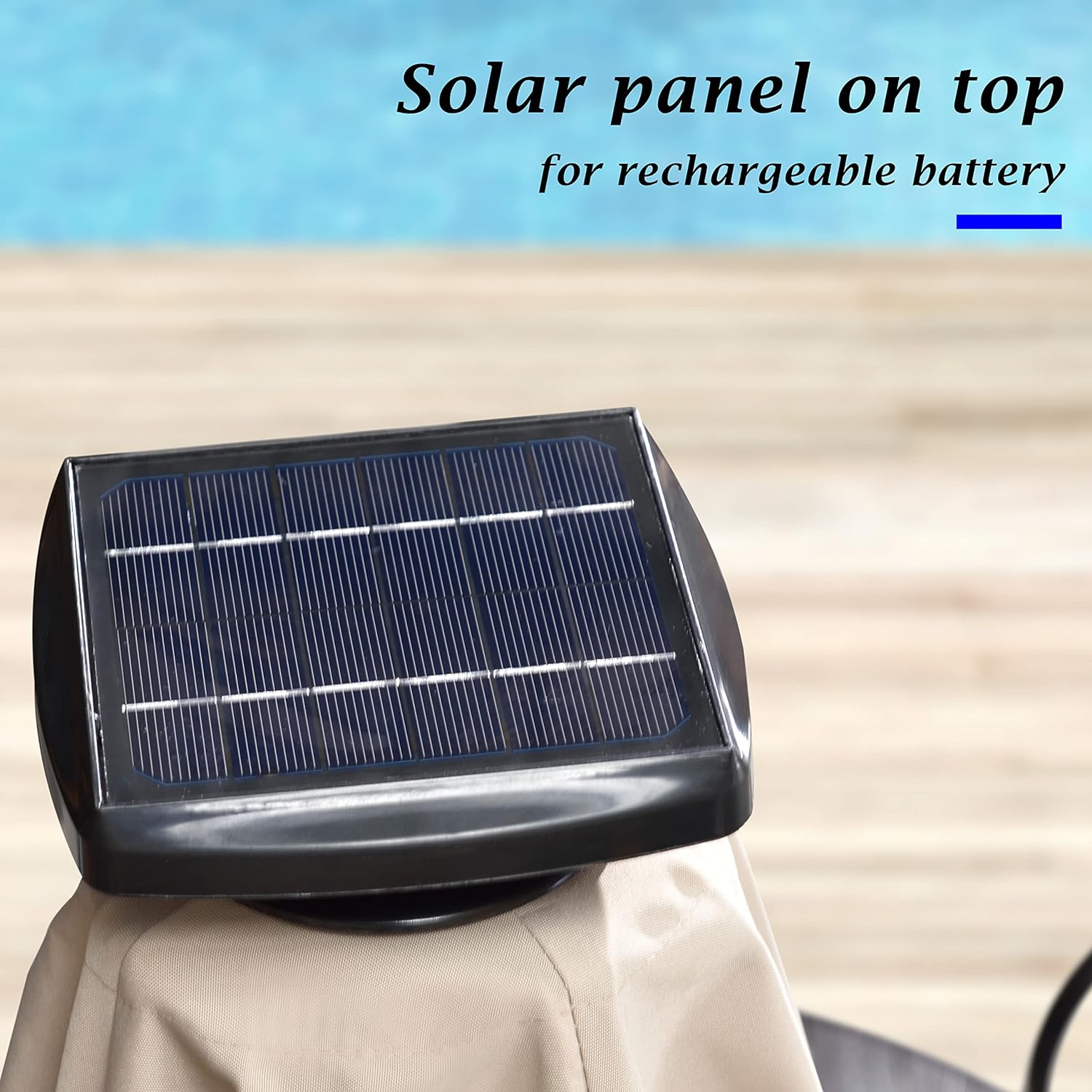 PURPLE LEAF 11ft Solar Powered LED Square Double Top Patio Umbrella Offset Hanging Umbrella Garden Umbrella, Beige